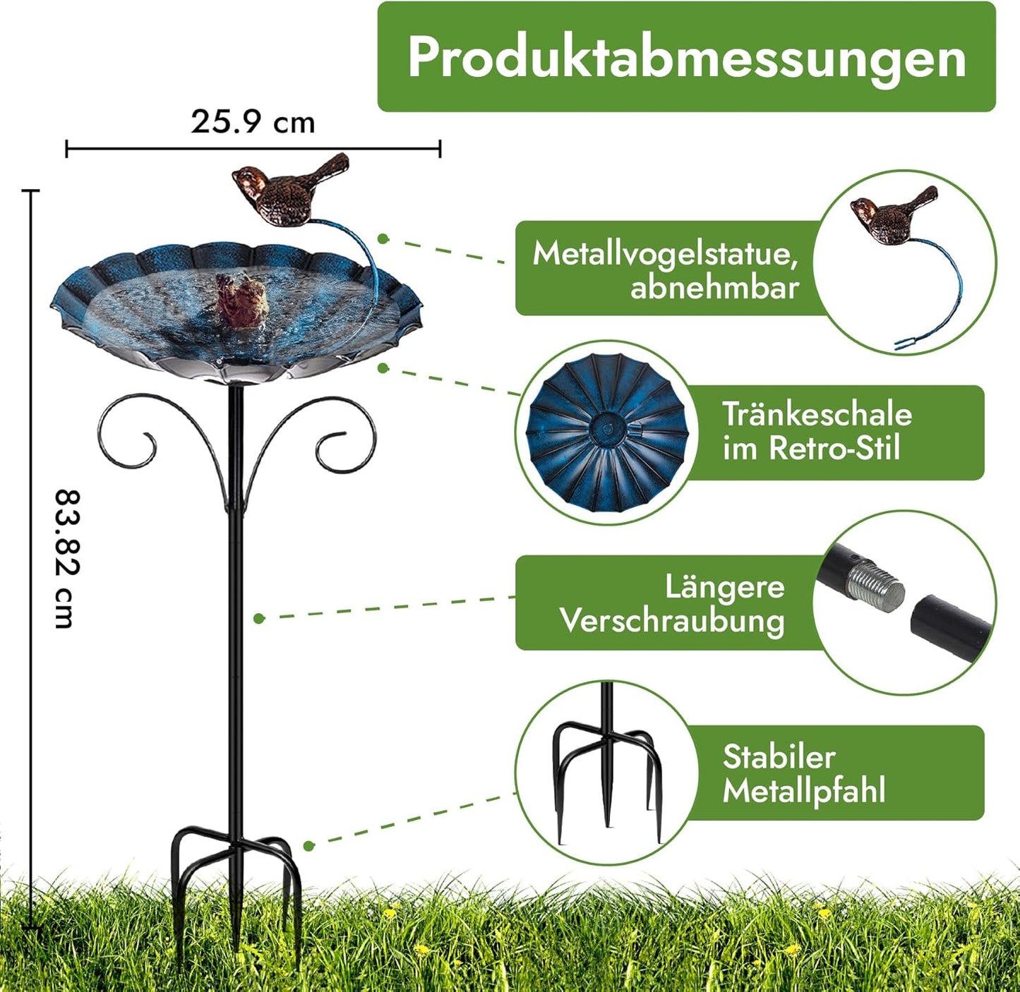 2-in-1 Vogeltränke & Futterstation, frostsicher