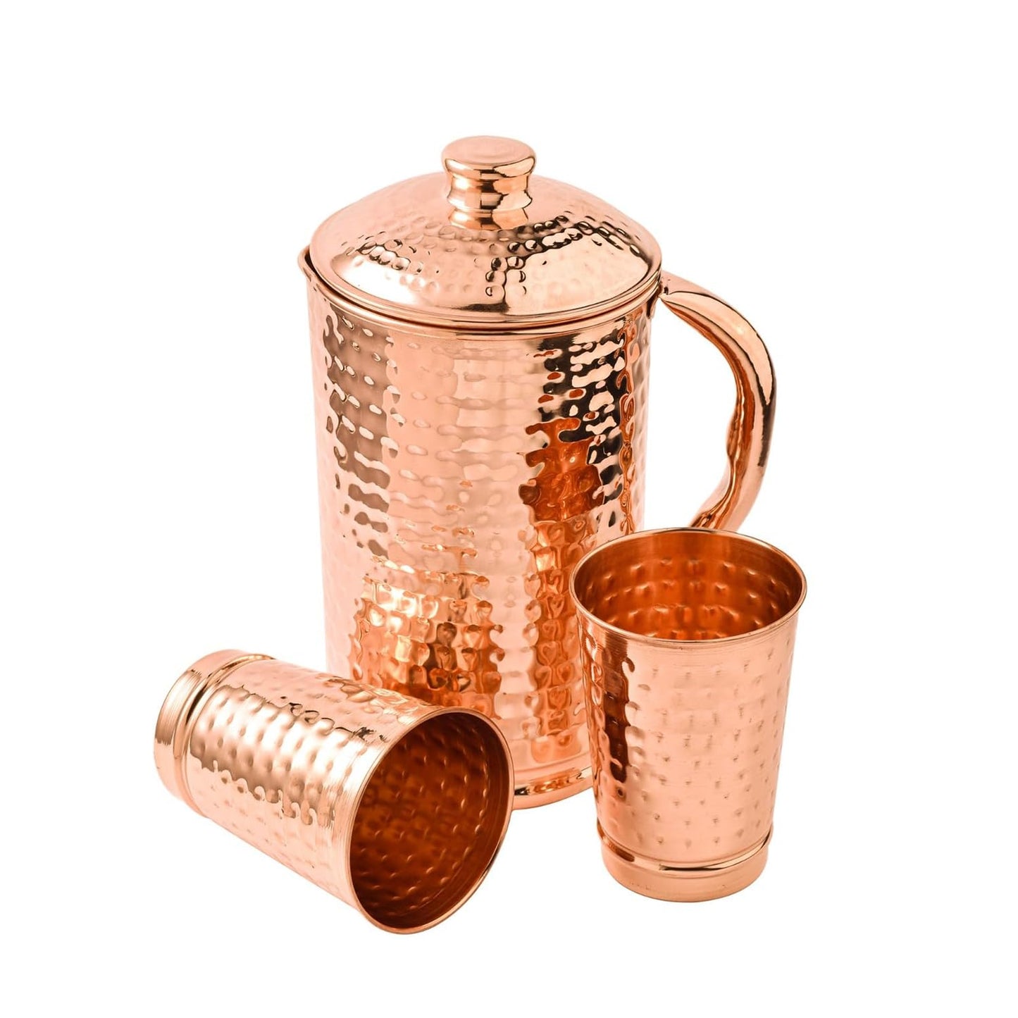 Kupferkrug-Set mit Bechern, Rustikal