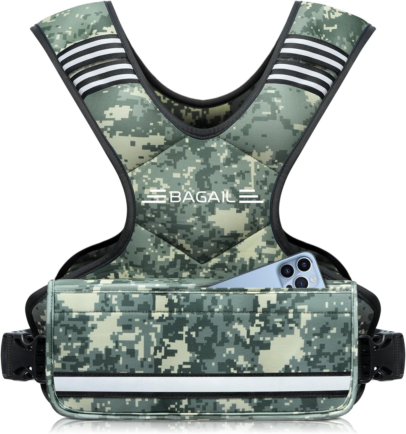 Einstellbare Gewichtsweste für Krafttraining, Grün Tarnfarbe 9.1-14.5kg / 20-32lb