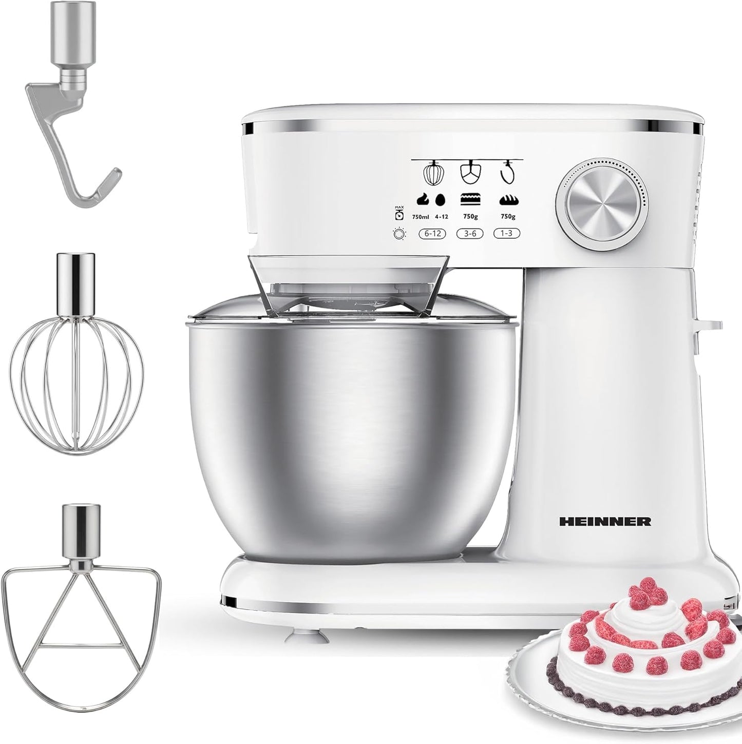 Standmixer mit Planetenrührwerk, Weiß 5 L