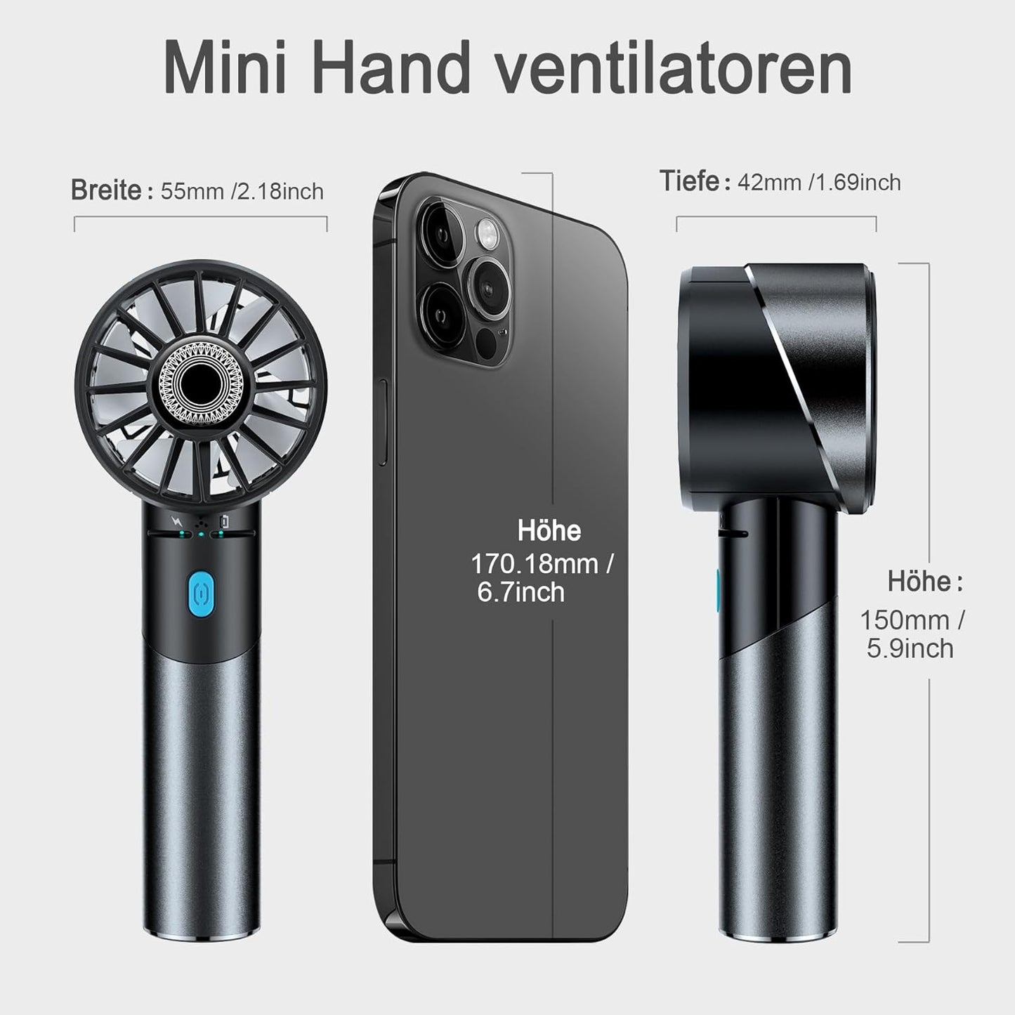 Mini-Handventilator, Schwarz