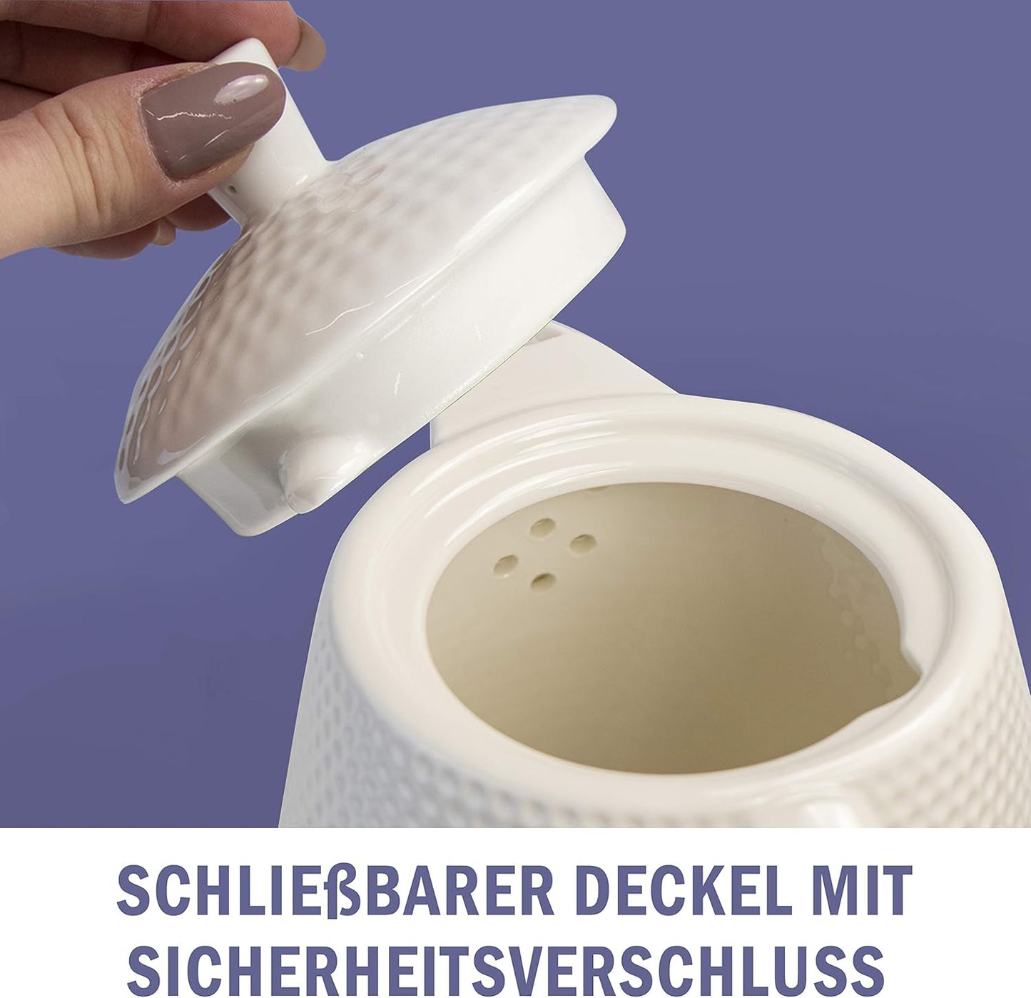 Weisser Schwan - Keramik-Wasserkocher im Retro-Design