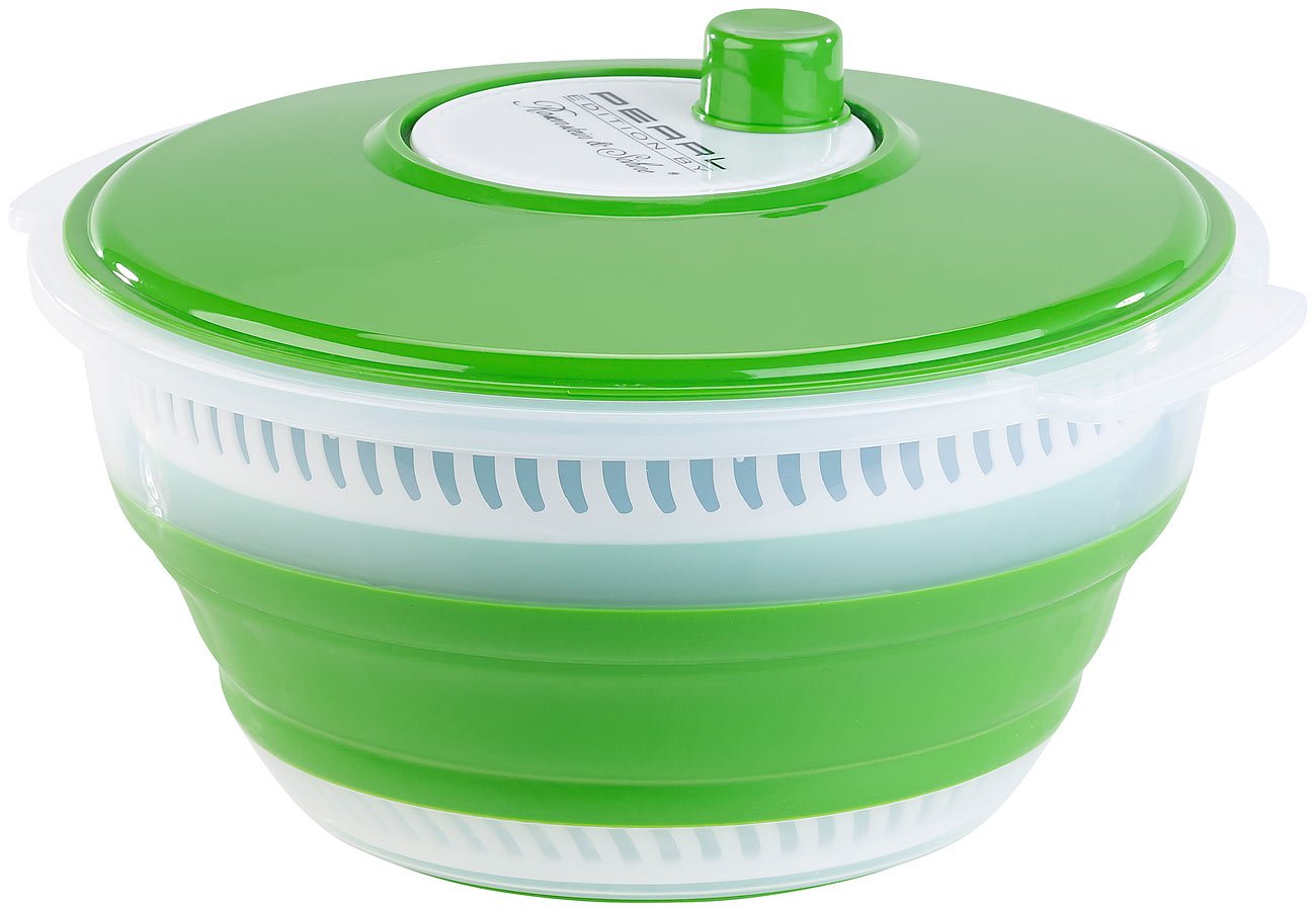 Faltbare Salatschleuder mit Kurbel, 5 l