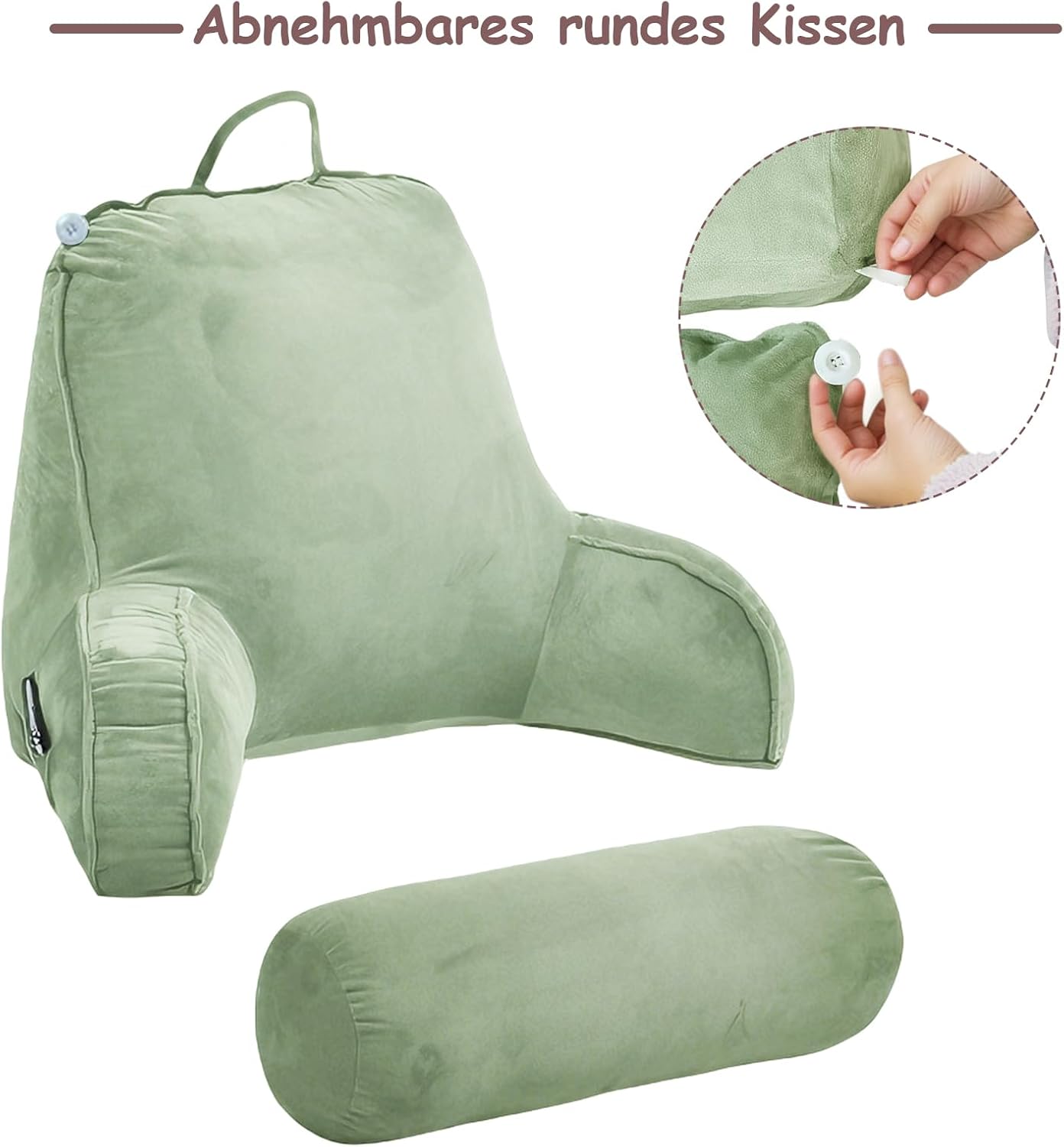 Ergonomisches Lesekissen mit abnehmbarem Kopfkissen