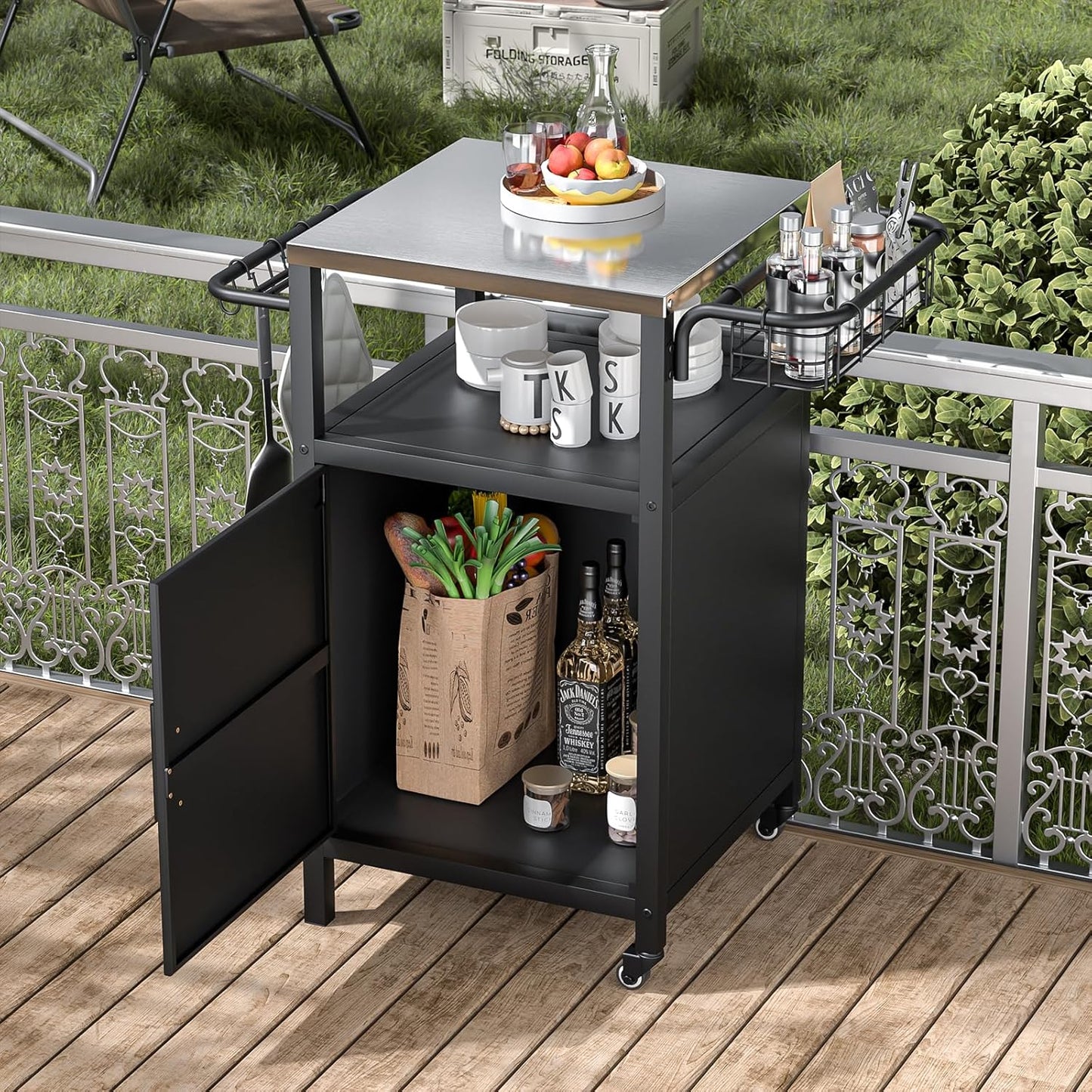Grilltisch mit Rollen, 50x50x92cm