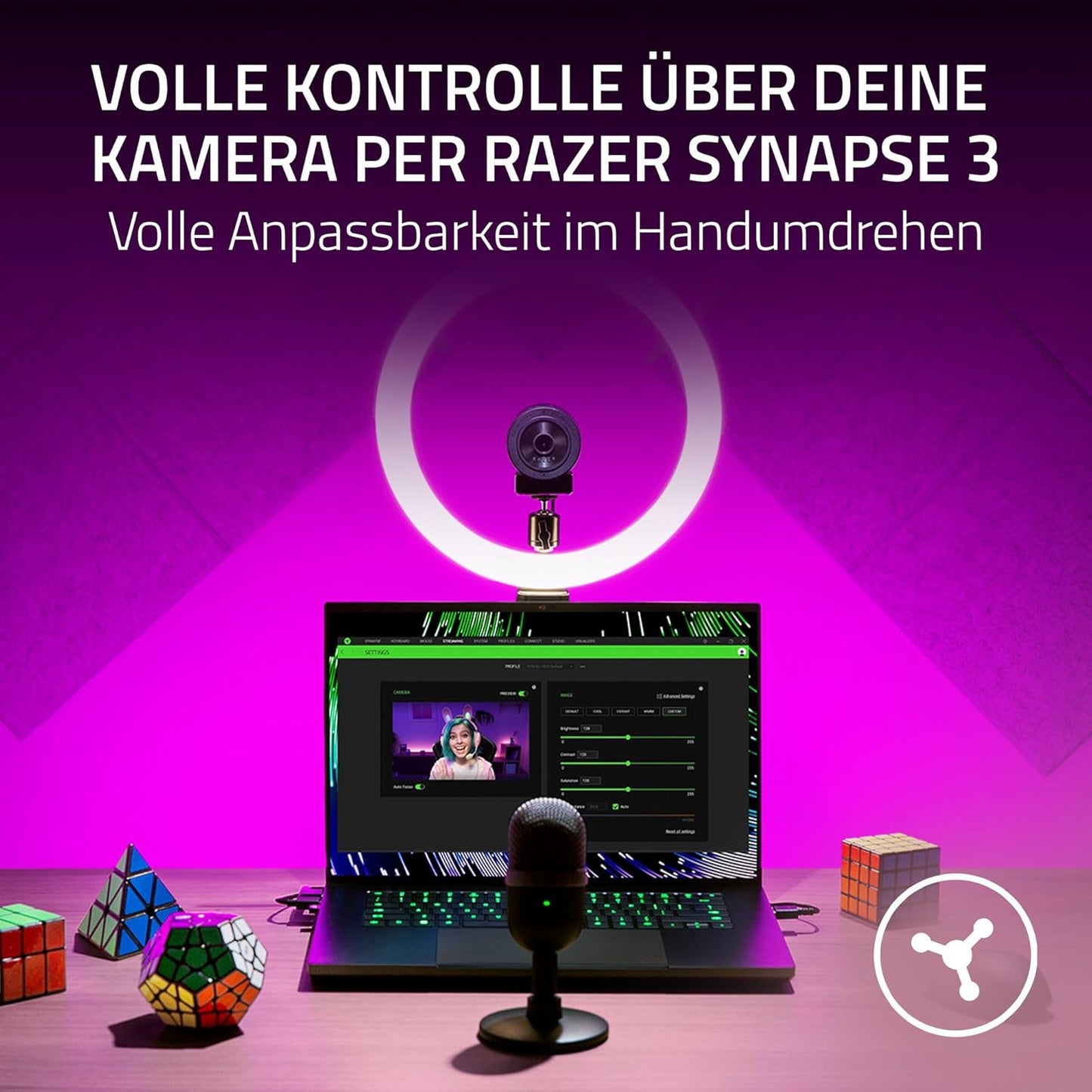 Kiyo X USB-Webcam für Streaming in Full-HD, Kiyo X