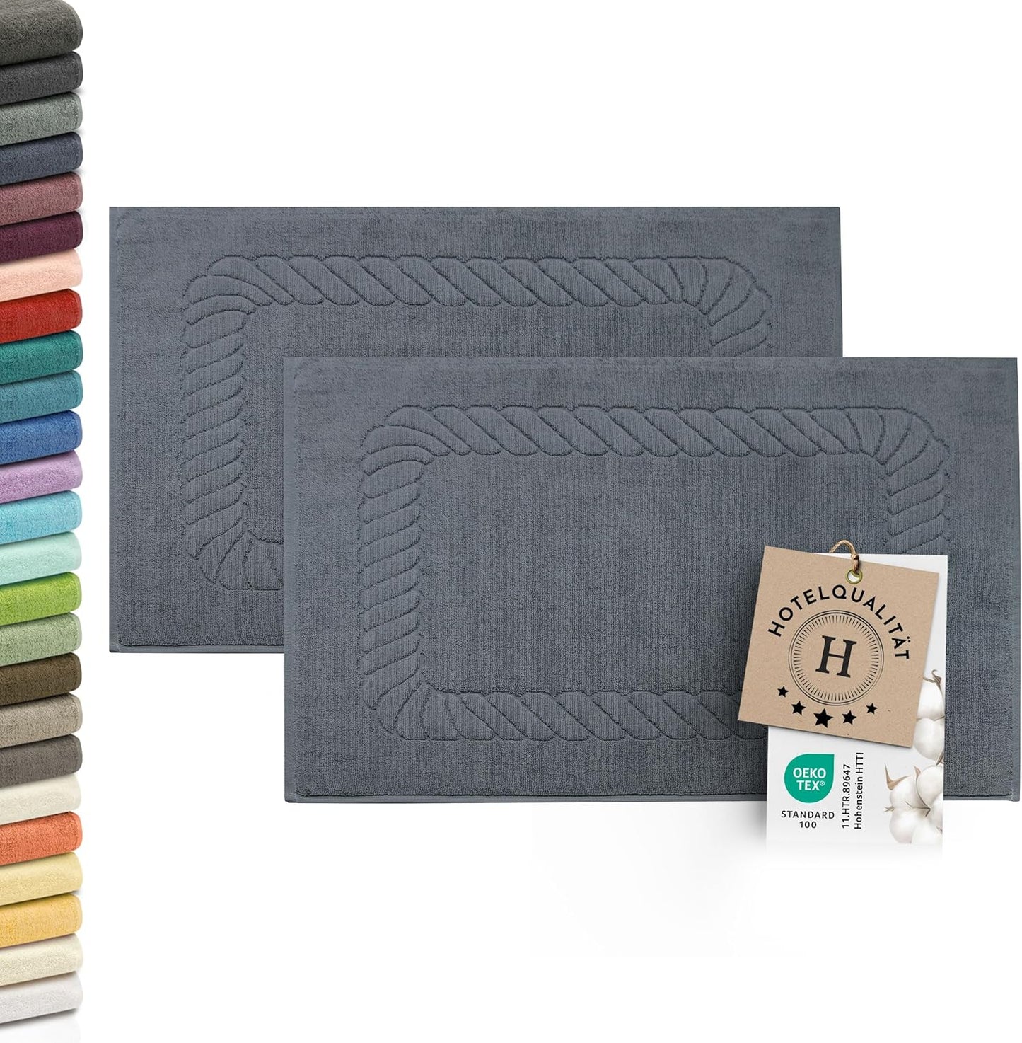 Badematten-Set (2 Stück, 50x70 cm), Grau 2x Badematten