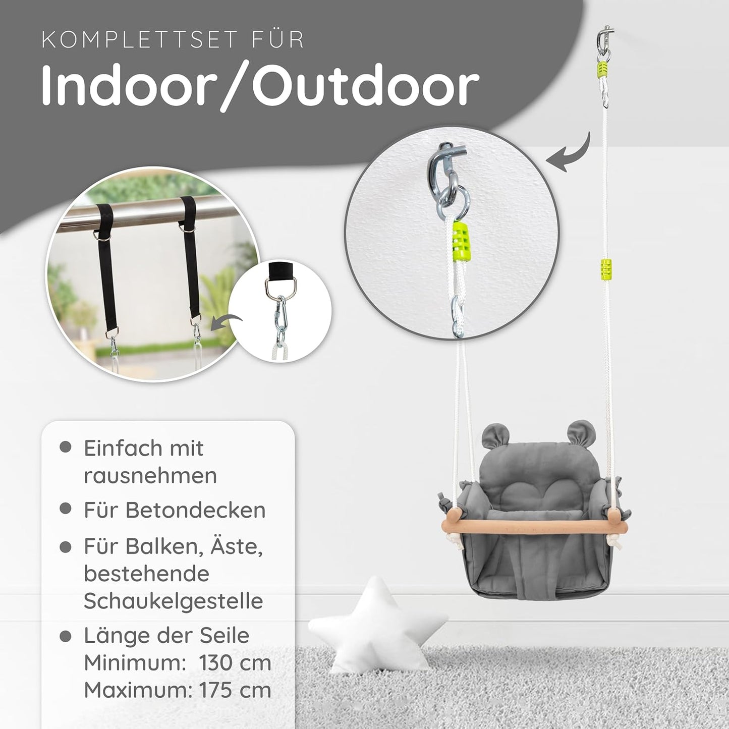 3 in 1 Babyschaukel, Grau