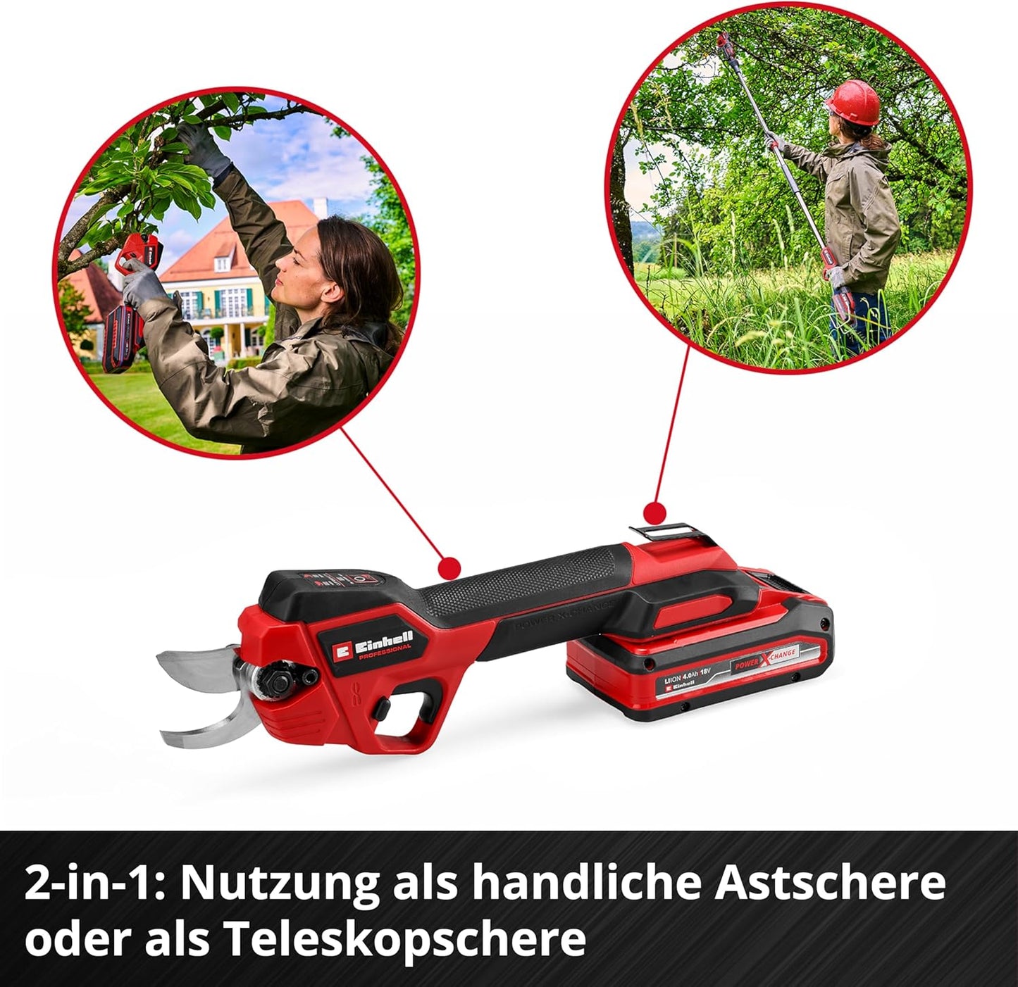 Akku-Astschere GP-LS 18/28 Li T BL-Solo mit Teleskopstiel