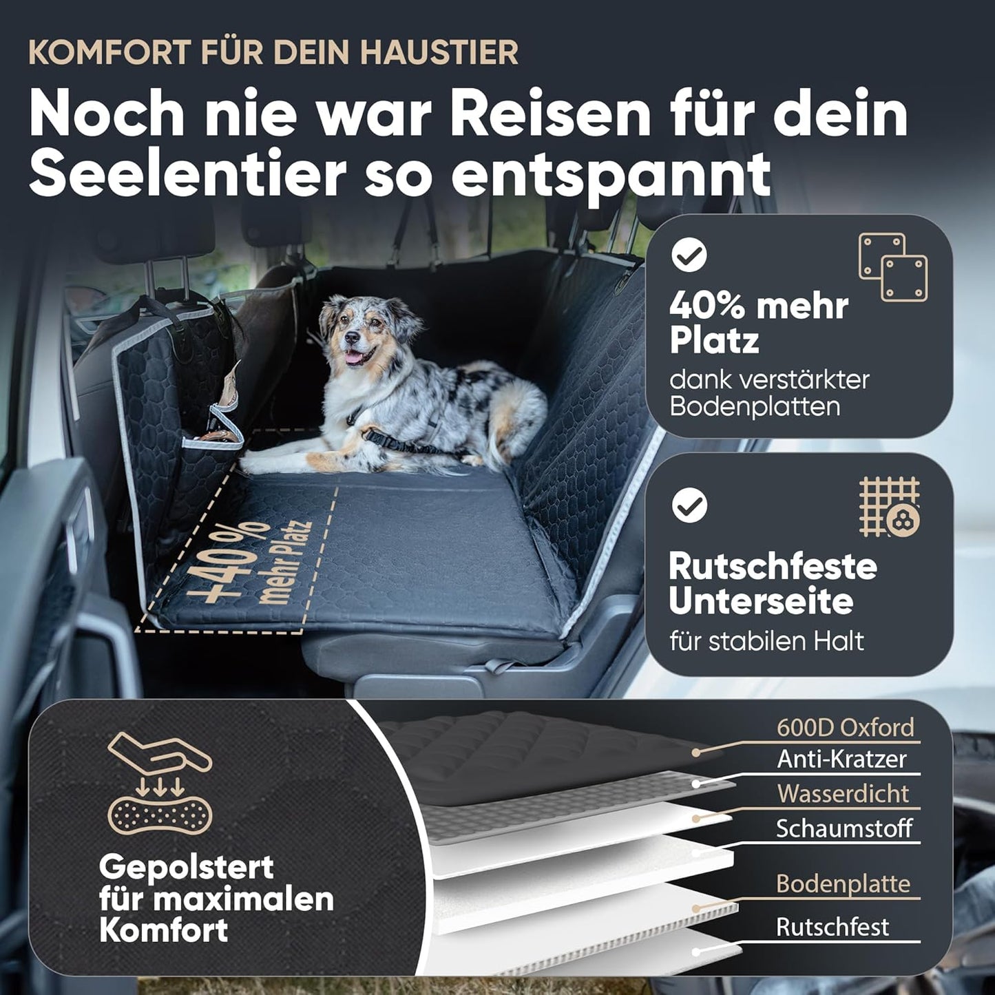 Auto Hundedecke, 130 x 63 cm