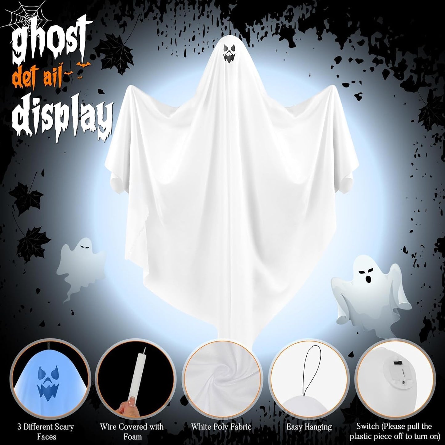 Halloween Hängende Geister-Deko (3 Stück, 67CM)