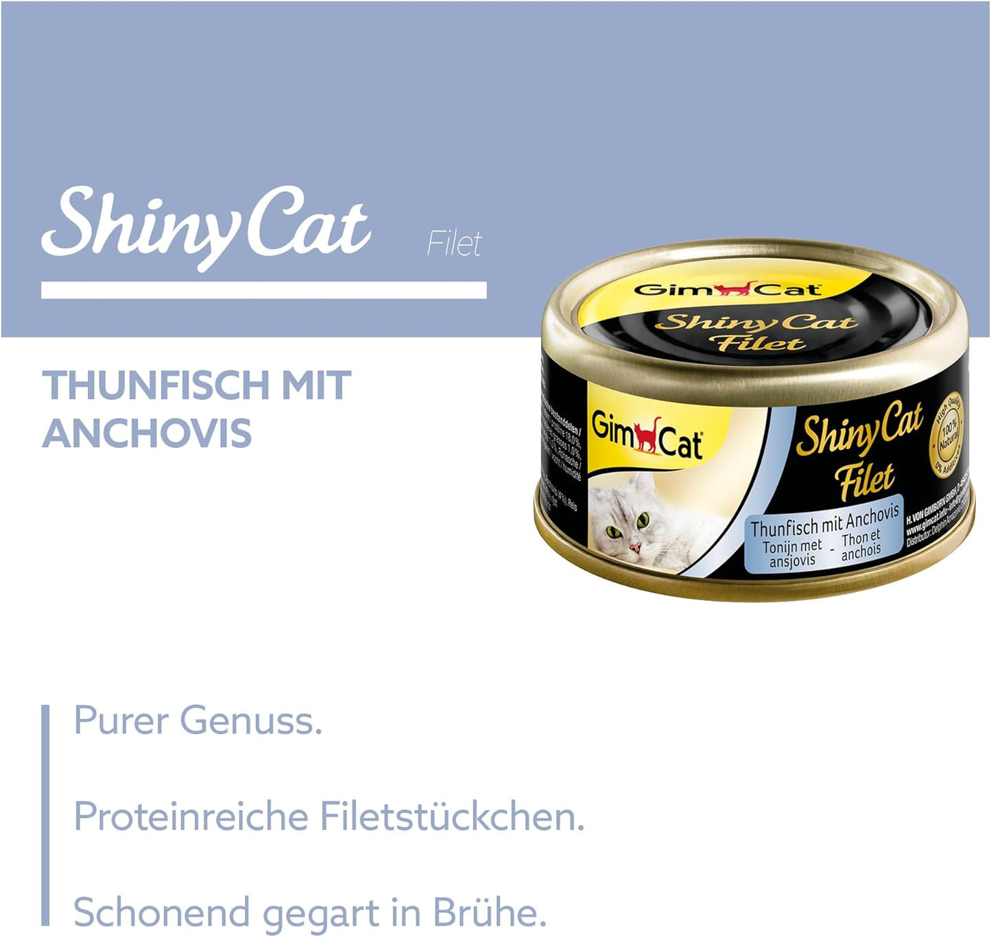 ShinyCat Filet mit Thunfisch und Anchovis, Thunfisch mit Anchovis 70 g (24er Pack)