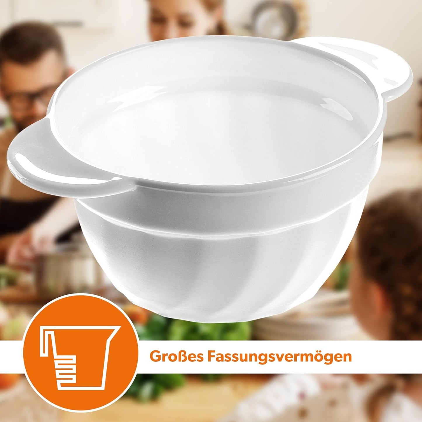 12er-Set Suppentassen mit Doppelgriffen, 12 Stück