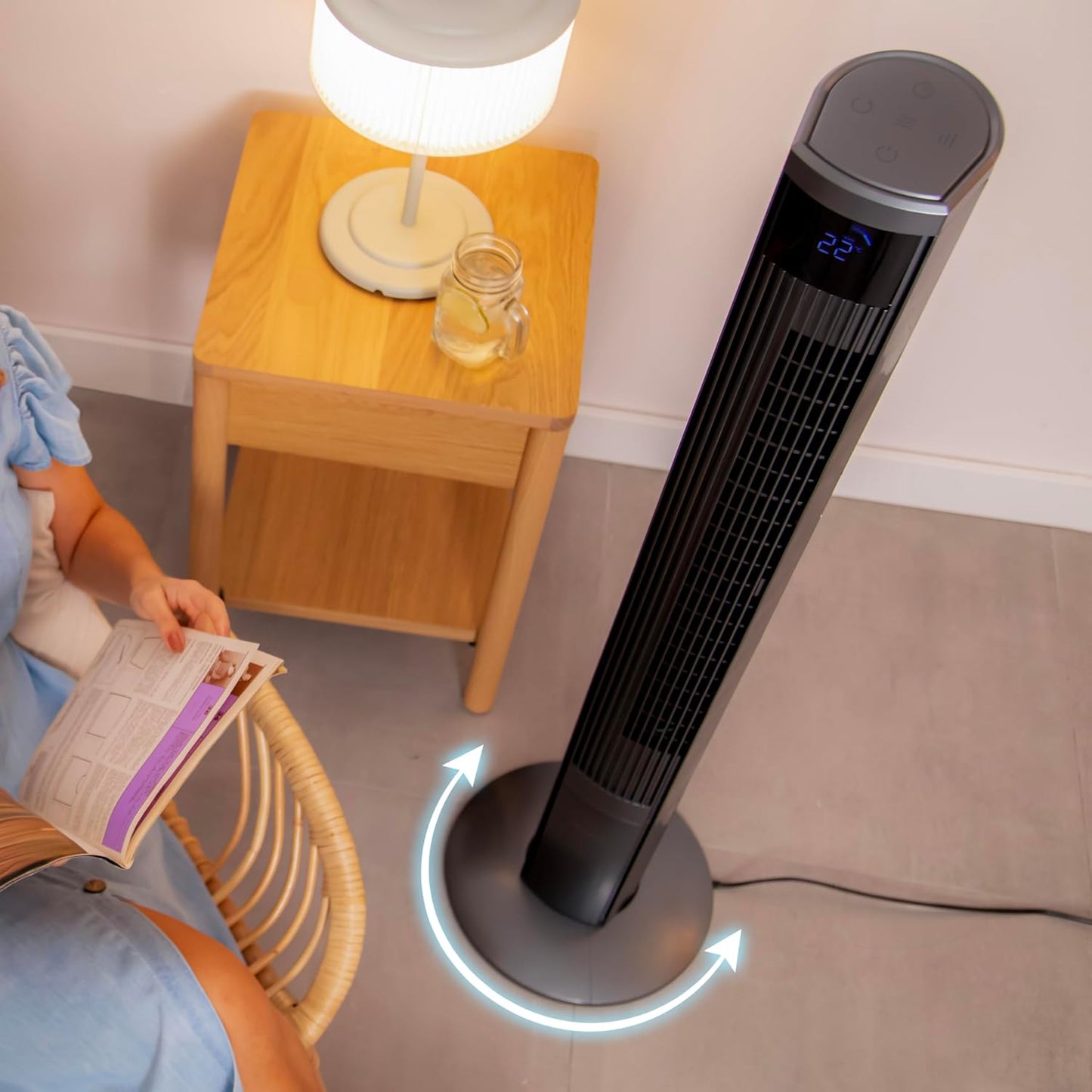 Turmventilatoren EnergySilence 9090 Skyline Ionic, Höhe 47" Schwarz