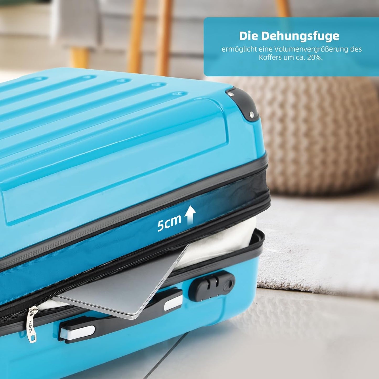 Hartschalenkoffer 2048 mit Zwillingsrollen, Türkis M