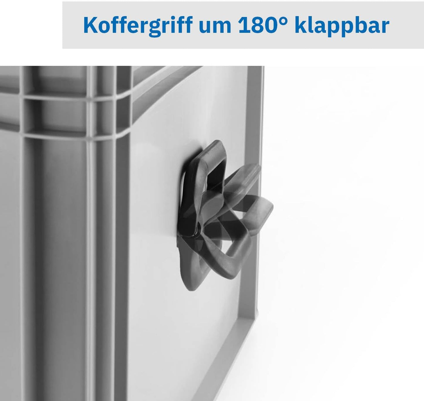 Robuster Eurobehälter mit Scharnierdeckel, 400x300x133 mm