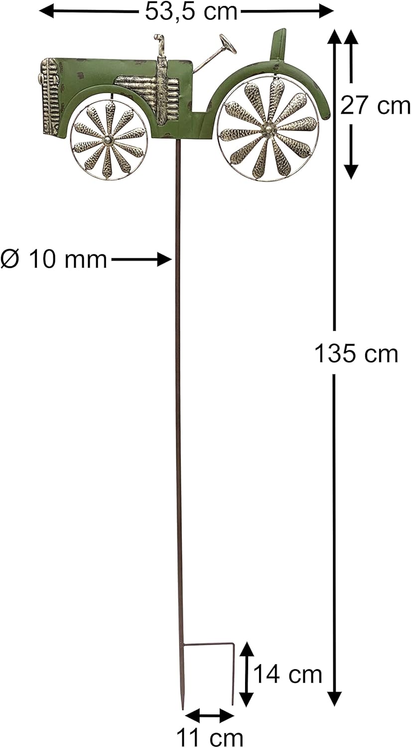 Gartenstecker Traktor mit Windspiel 96005