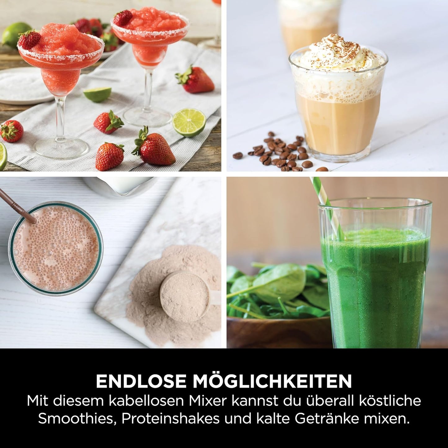 Tragbarer Mixer Blast, Schwarz