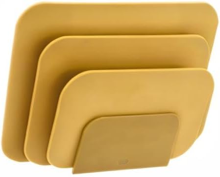 Choptima Schneidebrett-Set mit Halter (3-teilig), 35,5 x 7 x 26,5 cm Curry