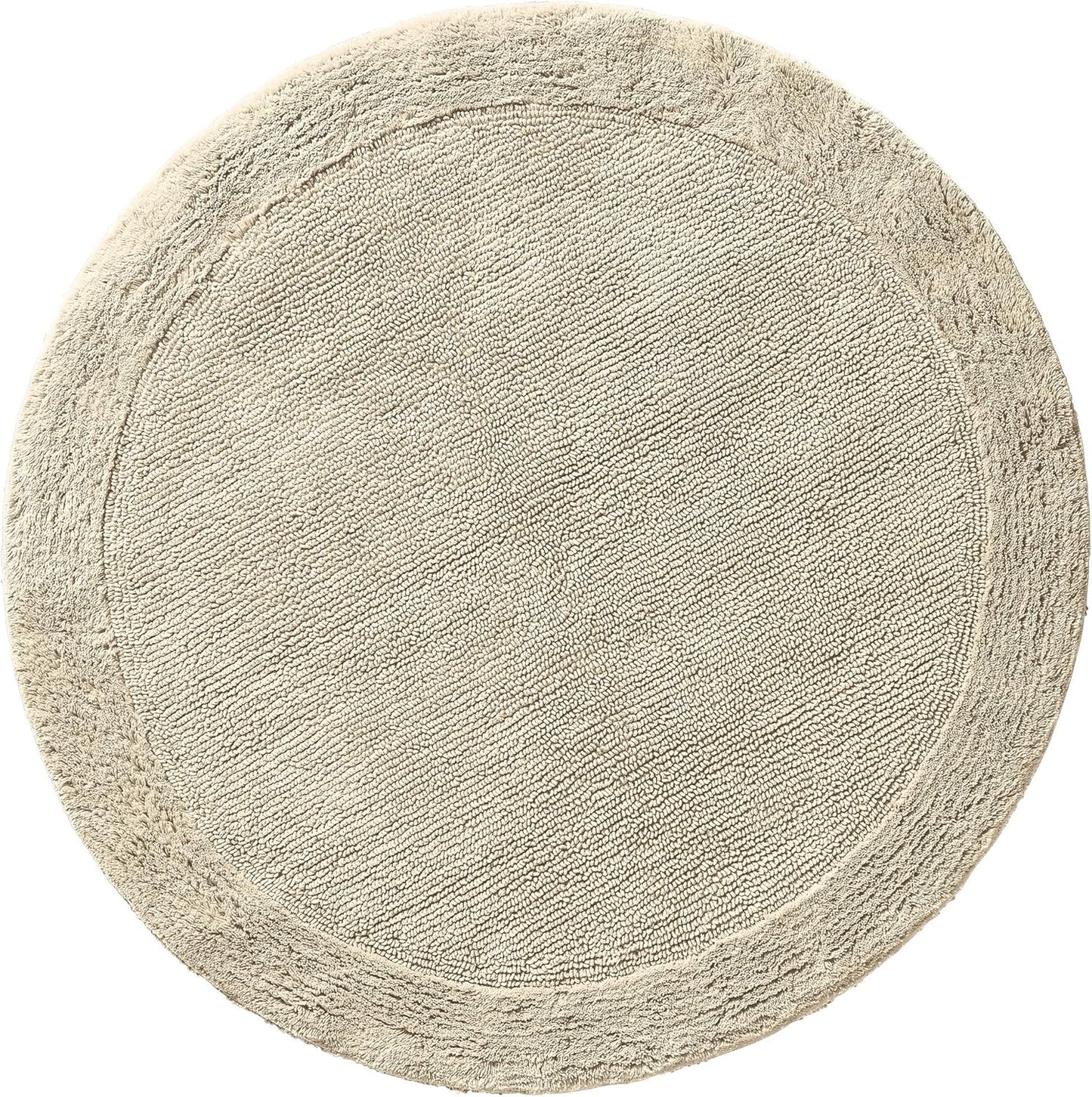 Runde Badematte Stuttgart, Beige Badteppich - rund: 90 cm Ø