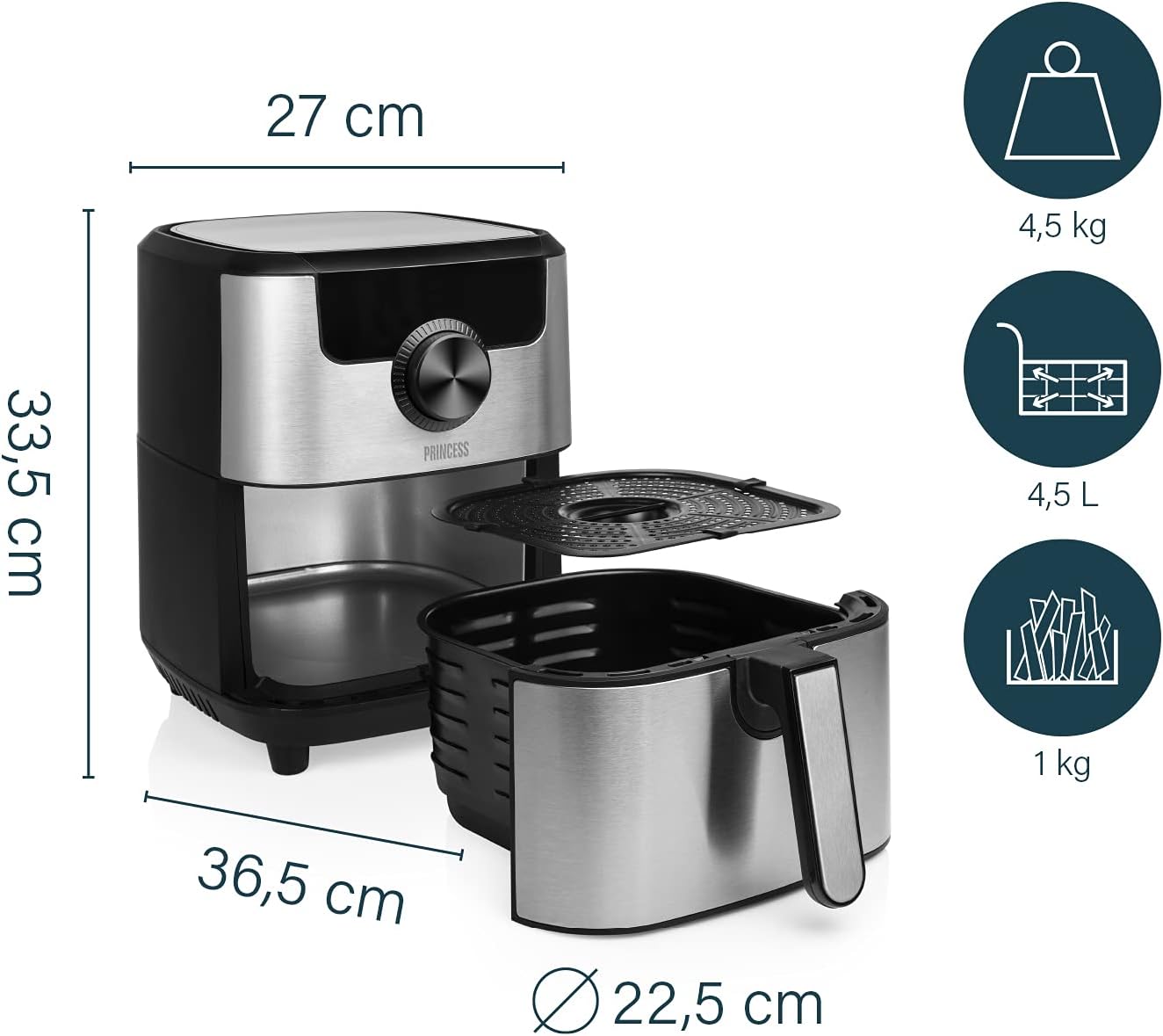 Airfryer, 4,5L Smart ; Heissluftfritteuse Smart