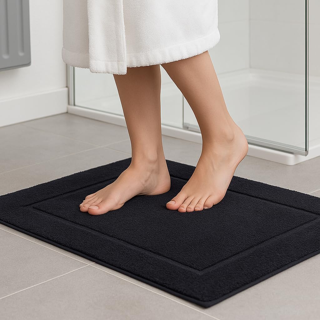 10er-Set Badvorleger, 50x70 cm, 10x Badvorleger Schwarz