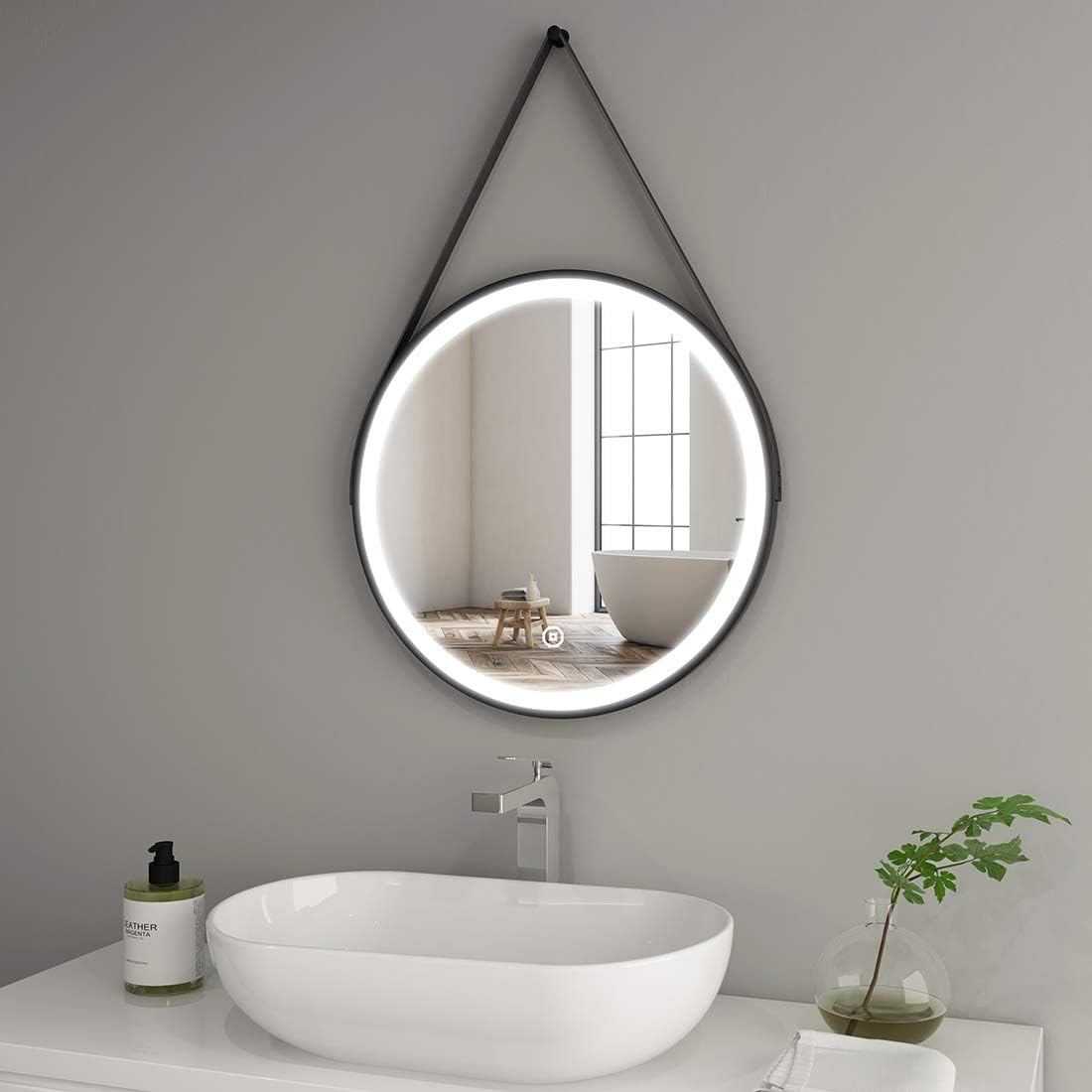 Runder LED-Badezimmerspiegel, 60cm Touchschalter