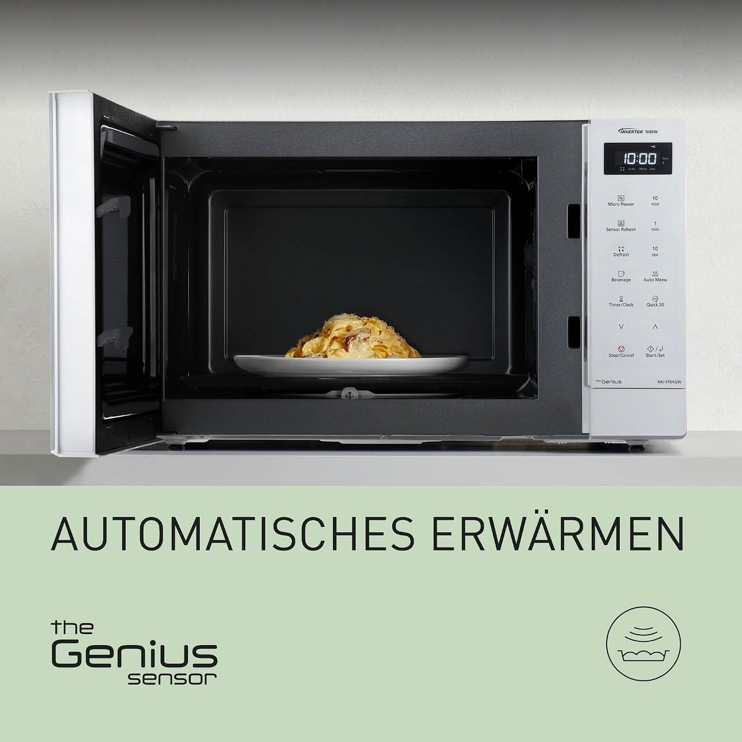 Inverter Solo Mikrowelle 32L mit Automatikprogrammen, Weiss