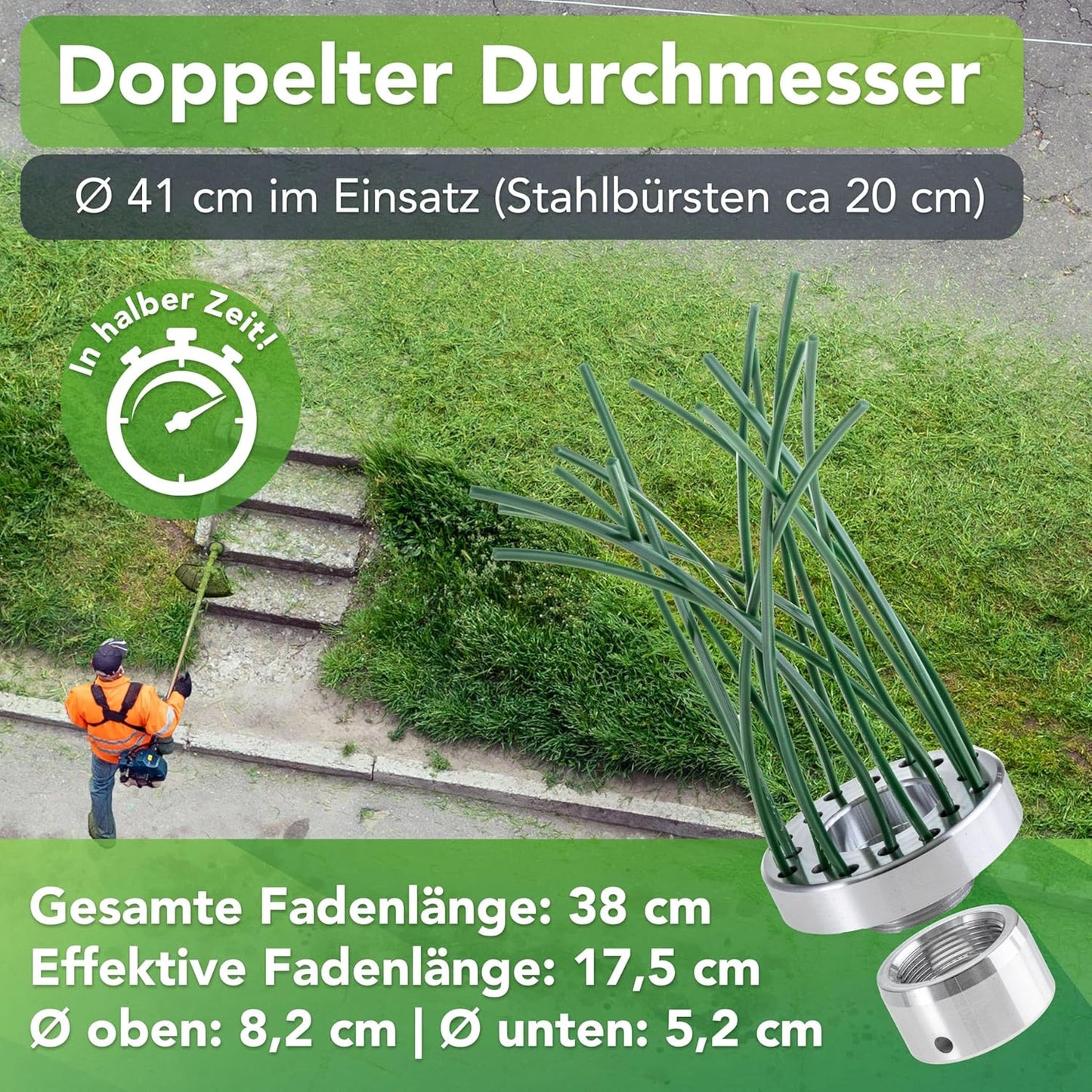 Unkrautbürste für Freischneider & Motorsense, Aluminium & PA66 Nylon