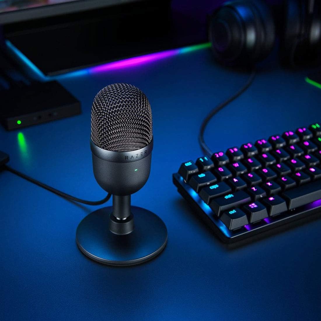 USB Kondensatormikrofon für Streaming und Gaming, Schwarz Seiren Mini