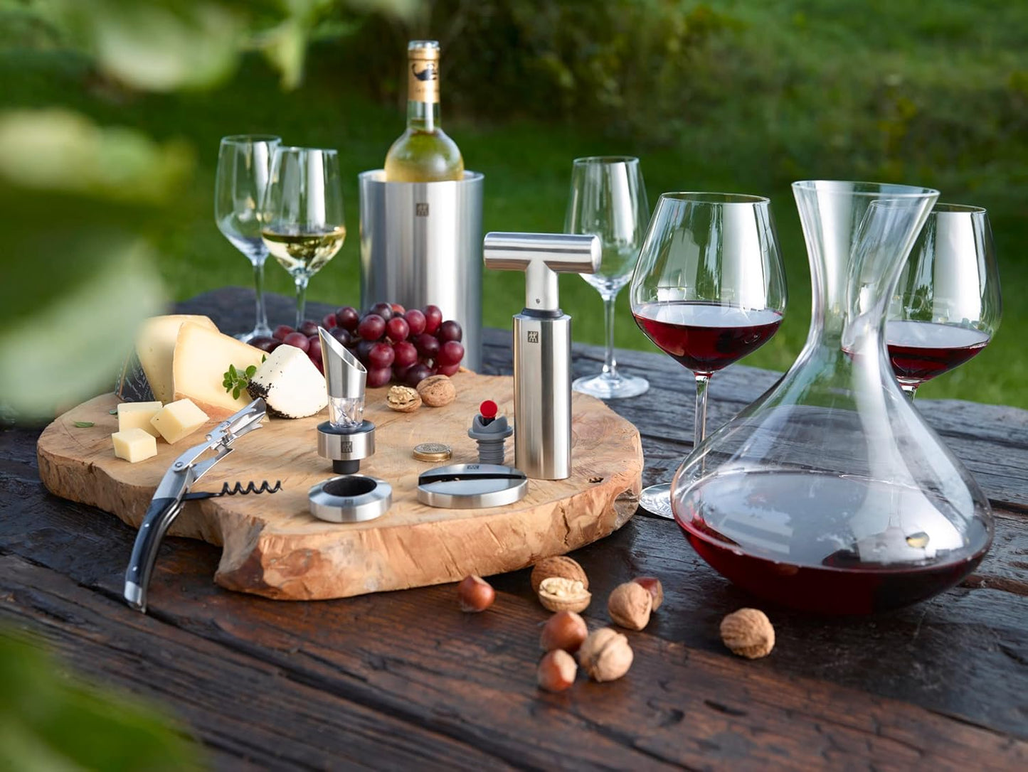 4-teiliges Weinpumpe Sommelier-Set, 4-teilig Schwarz