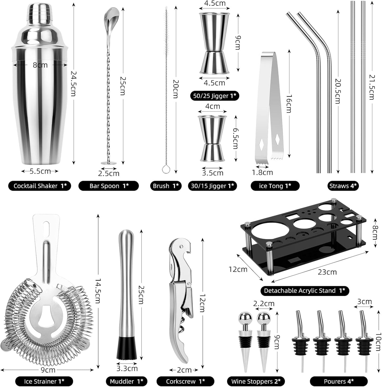 20-teiliges Cocktail-Set, Cocktail Shaker