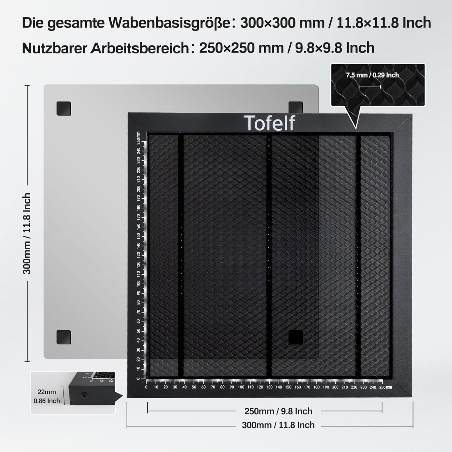 Wabenwabentisch für Lasergravurmaschine (300 x 300 mm), 300*300mm