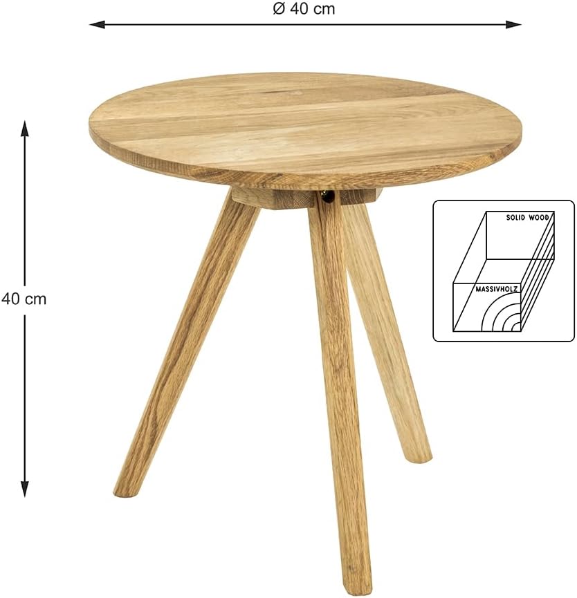 Beistelltisch Lawson, Ø 40 x 40 cm Eiche
