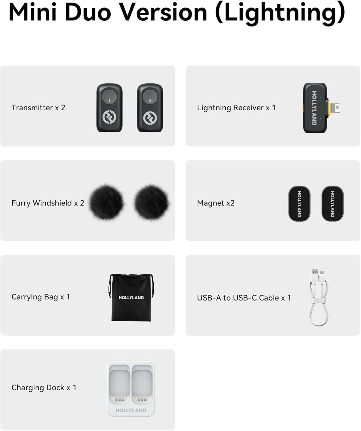 Lark A1 Mini Duo Wireless Lavalier Mikrofon, Lightning-Only-Mic-Black