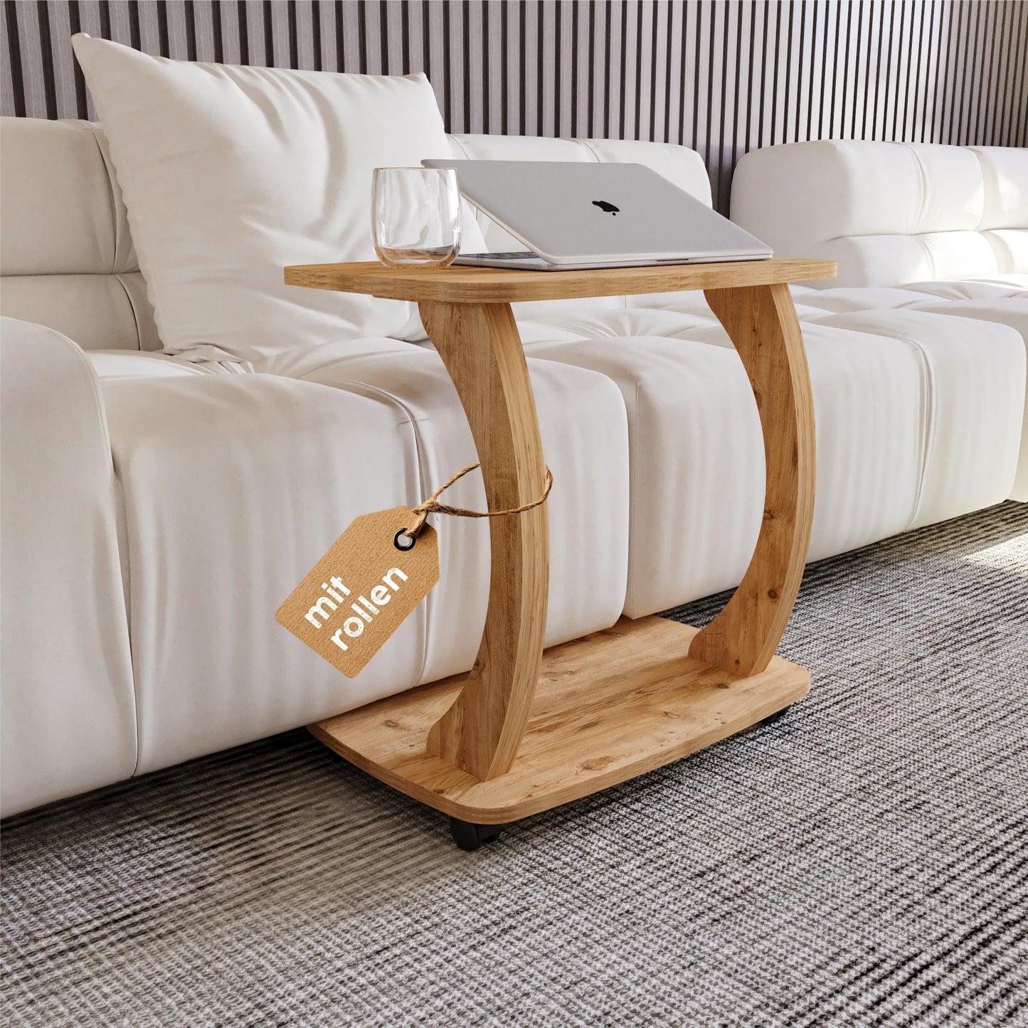 Beistelltisch mit Rollen Arasta, Holz-optik
