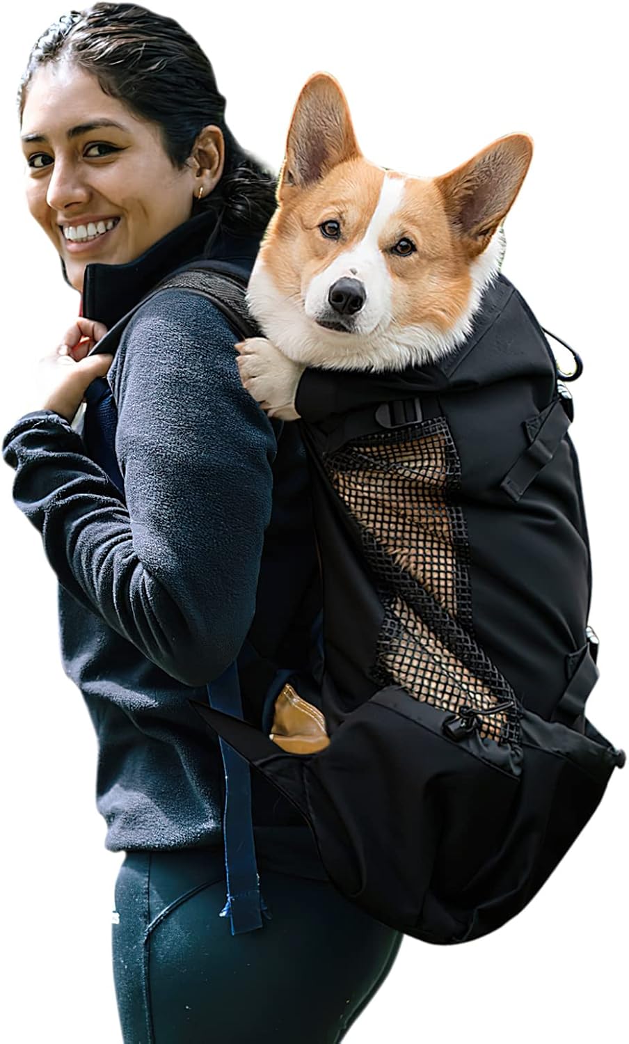 Hundetragerucksack für Outdoor-Aktivitäten (Grösse L), L Schwarz
