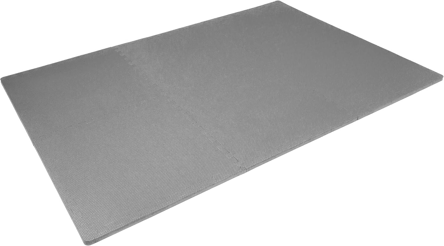 Extra Dicke Puzzle-Übungsmatte, 6 Fliesen, Grey - 3/4 Inch - 24 Sq Ft - 6 Tiles