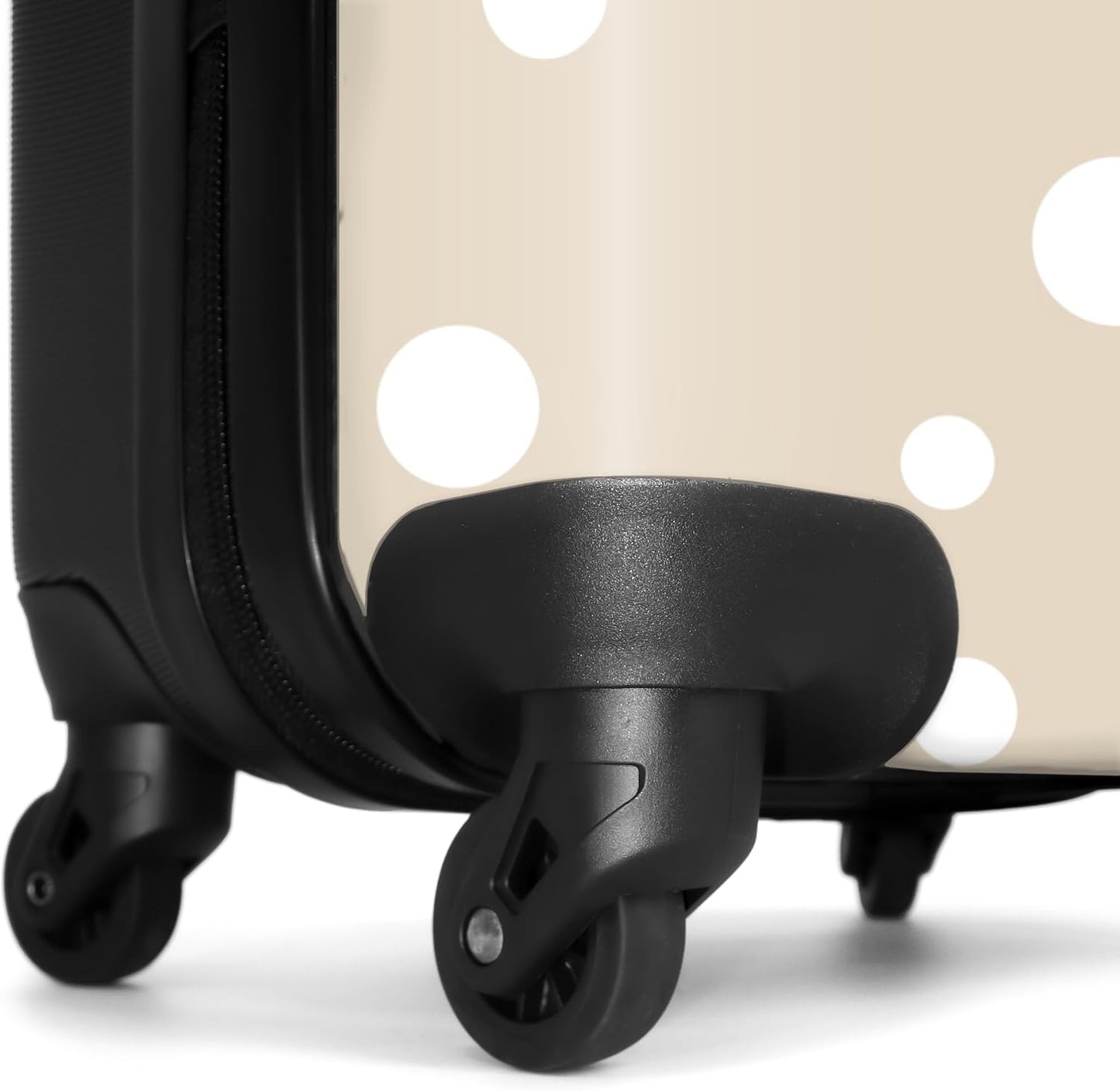 Hartschalen-Trolley Koffer (67cm, 4 Rollen), Punkte - Weiss M