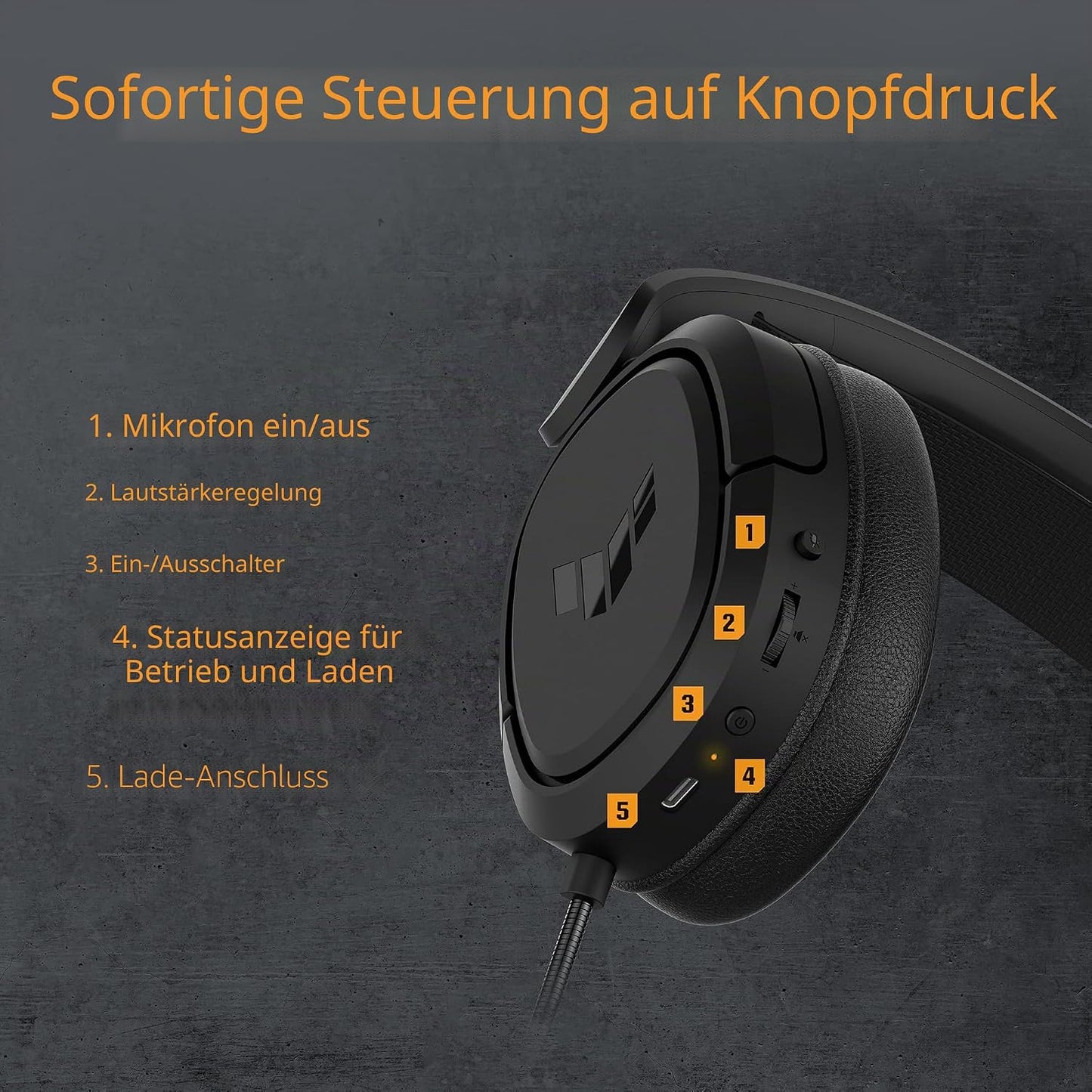 TUF Gaming H1 Wireless Gaming-Headset, TUF Gaming H1 kabellos