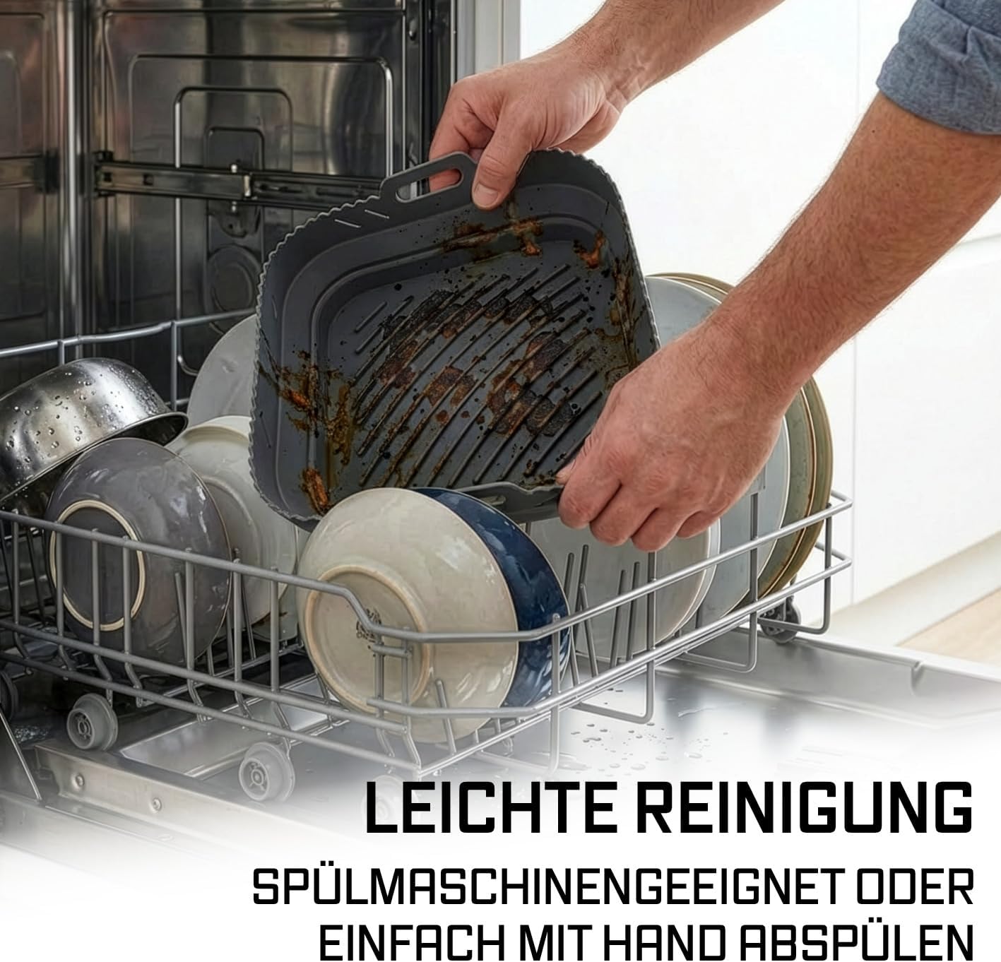 Silikonform mit Trennwand für Heissluftfritteusen