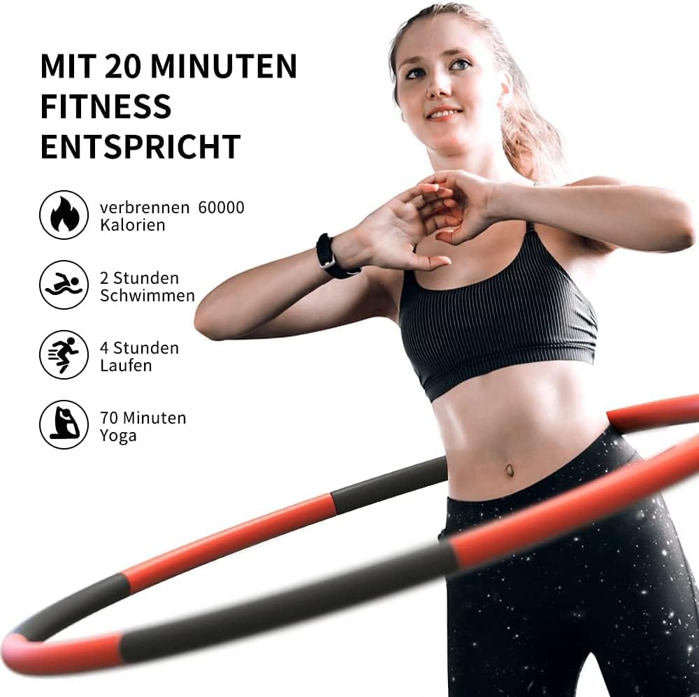 Smart Hula Hoop Reifen, Schwarz und Rot