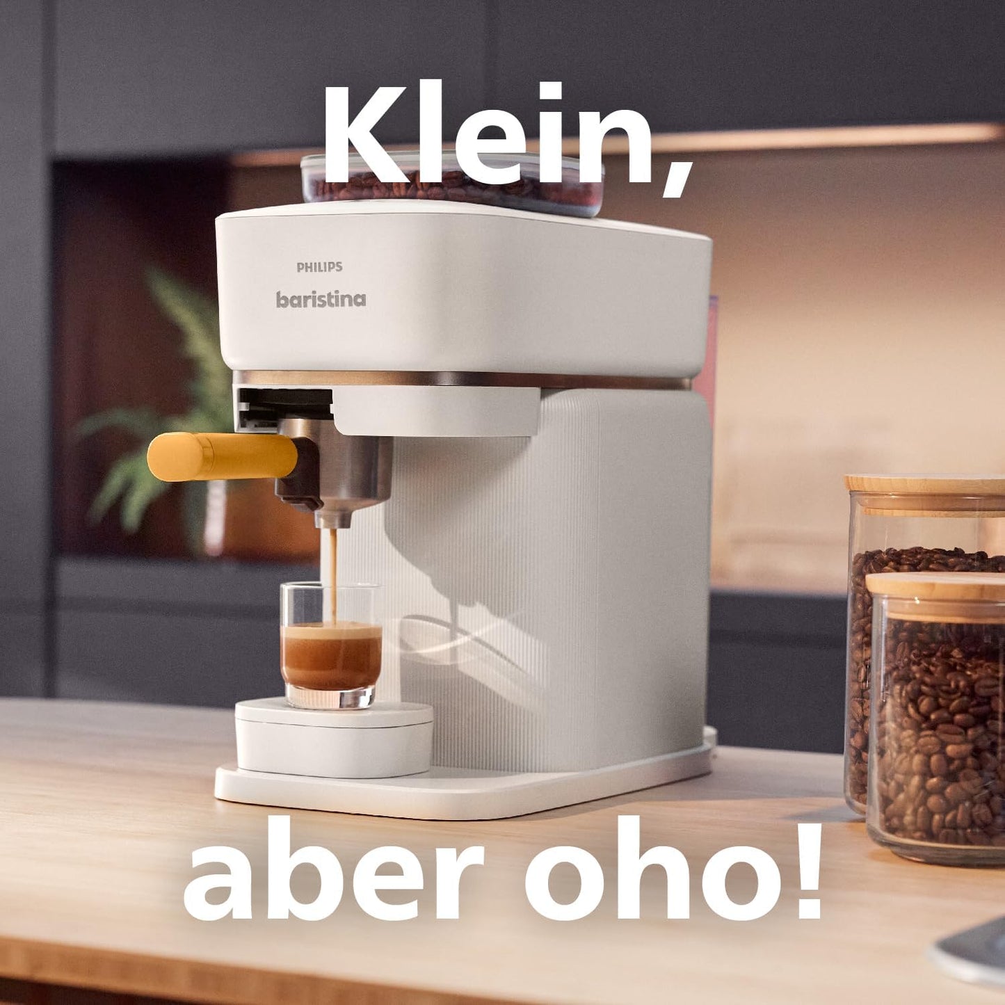 Espressomaschine Bar300/00, Naturweiß mit Weißem Siebträger