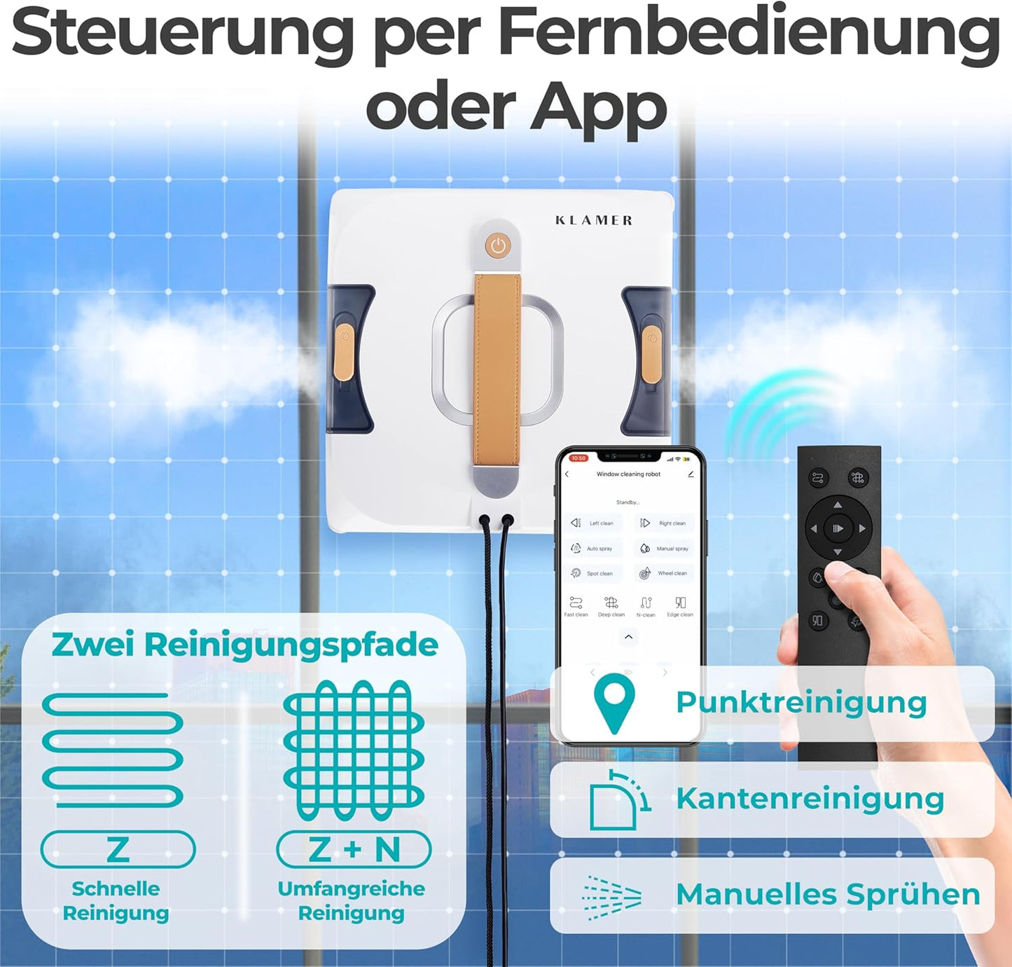 Fensterputzroboter mit automatischer Kanten-Erkennung