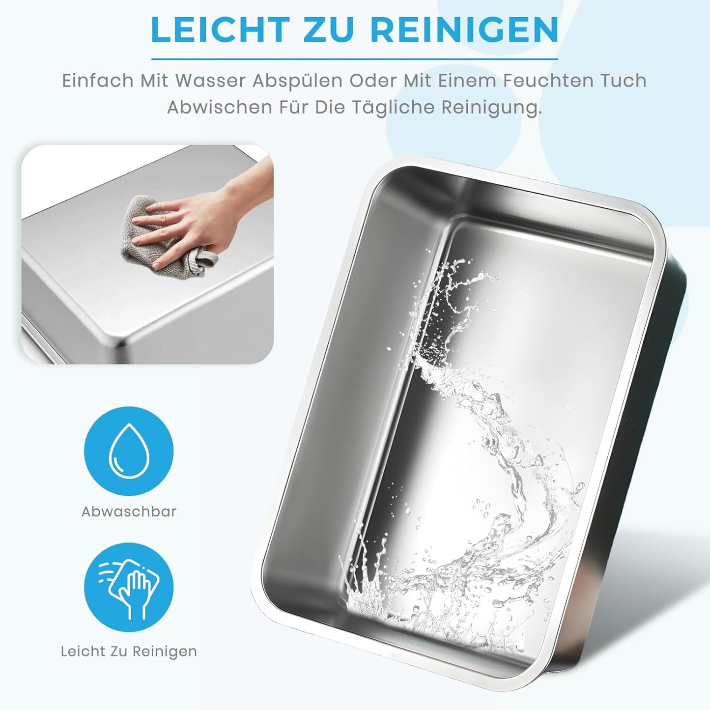 Anti-Rutsch Katzenklo, geruchsfrei und leicht zu reinigen, Offener Typ 50×35×15cm