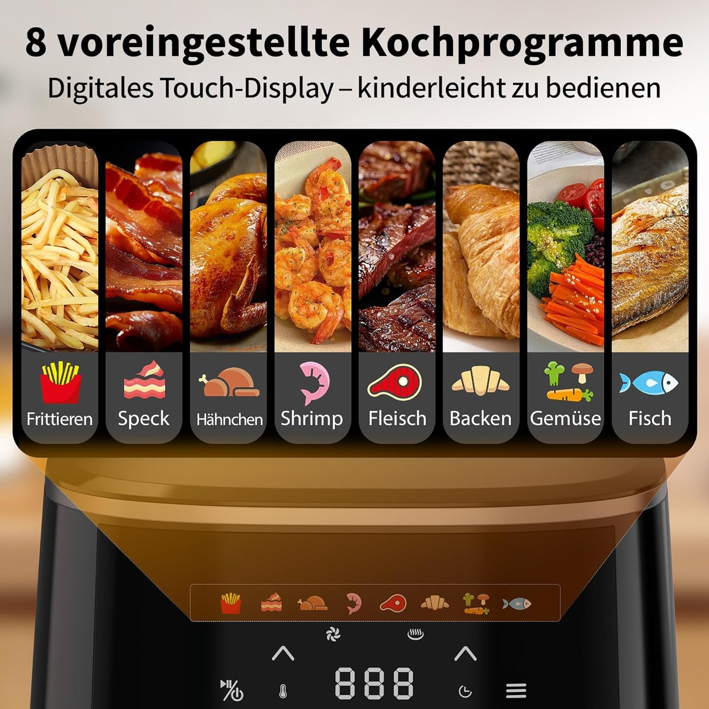 Kompakt-Heissluftfritteuse, 4,3 Liter Compact (Platzsparend)