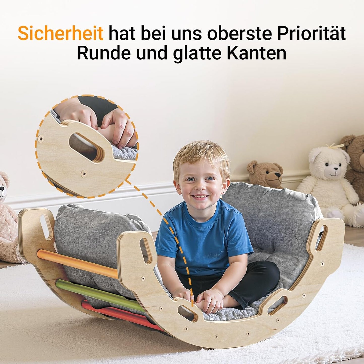 Kletterbogen mit Kissen, Regenbogen