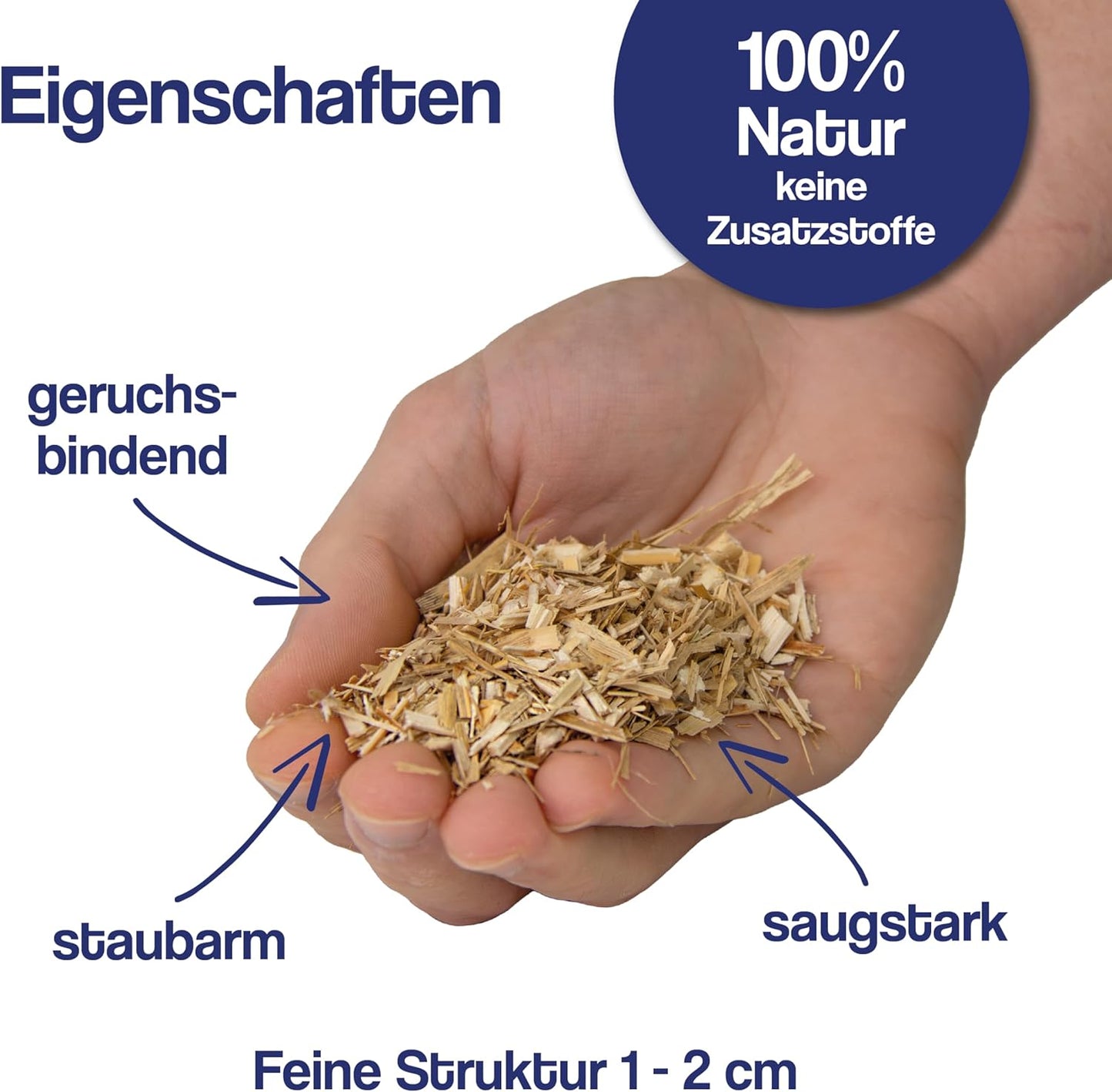 Bio Miscanthus Kleintierstreu 140L, staubarm & saugstark, 140 Liter Karton