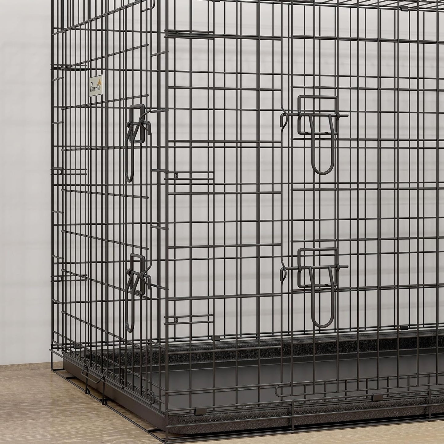 Hundetransportkäfig mit 2 Türen, schwarz L 92 x B 57 x H 63 cm