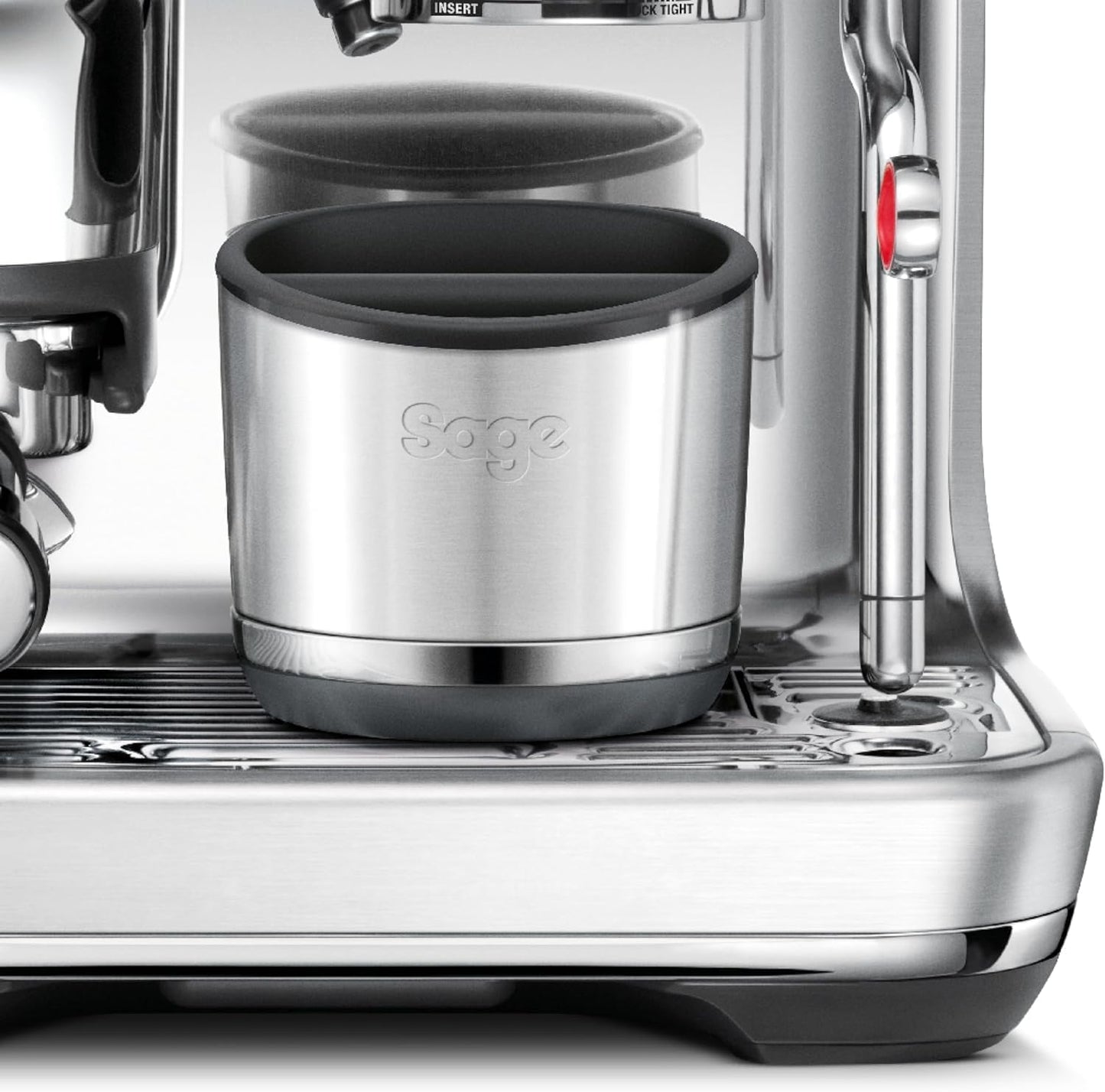 Abklopfbehälter für Espressokapseln, Knock Box 10 Gebürsteter Edelstahl